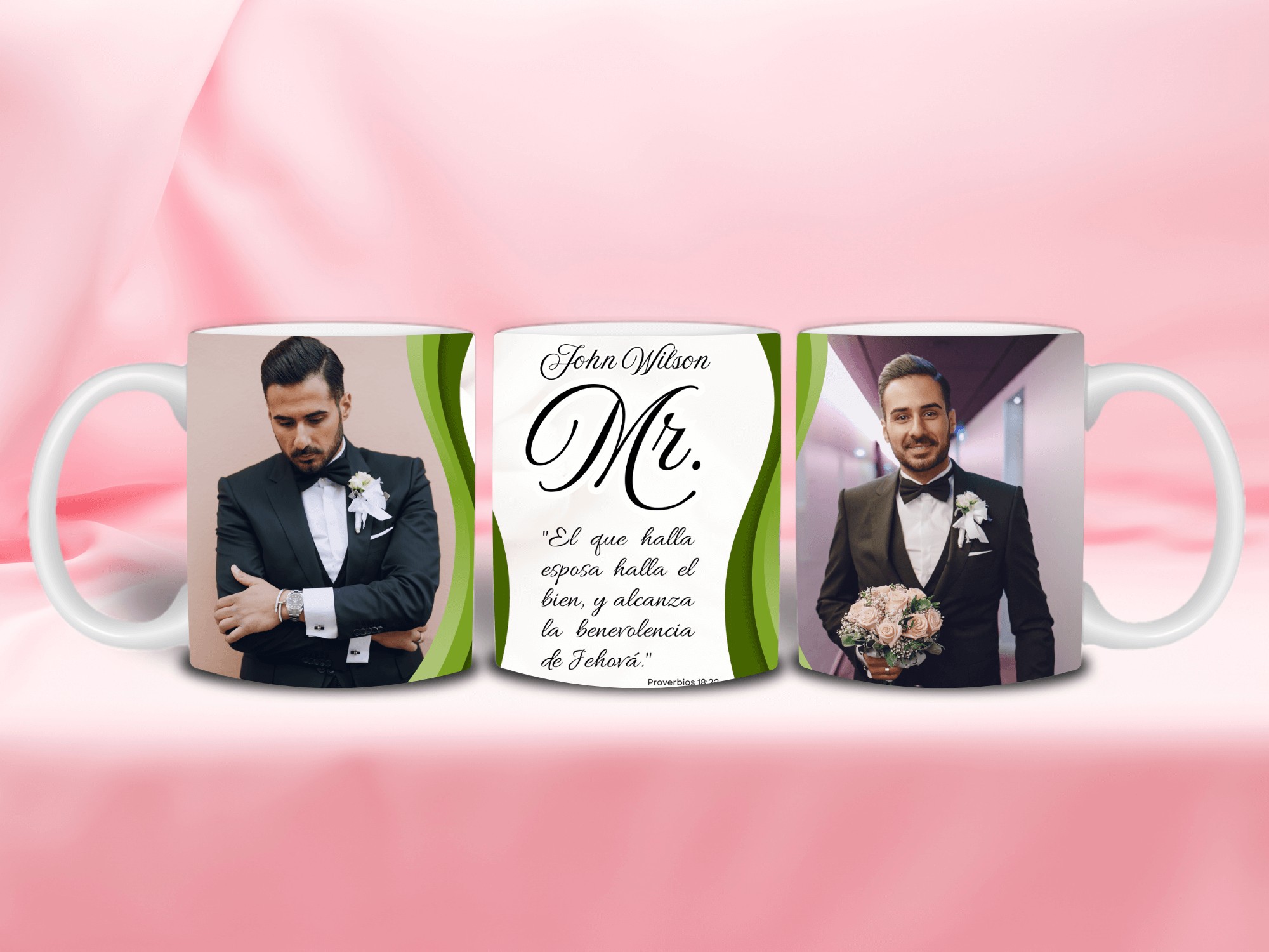 Wedding Set of 2 MR / MRS - Ceramic Mugs featuring unique artwork, perfect for personal style and expression.