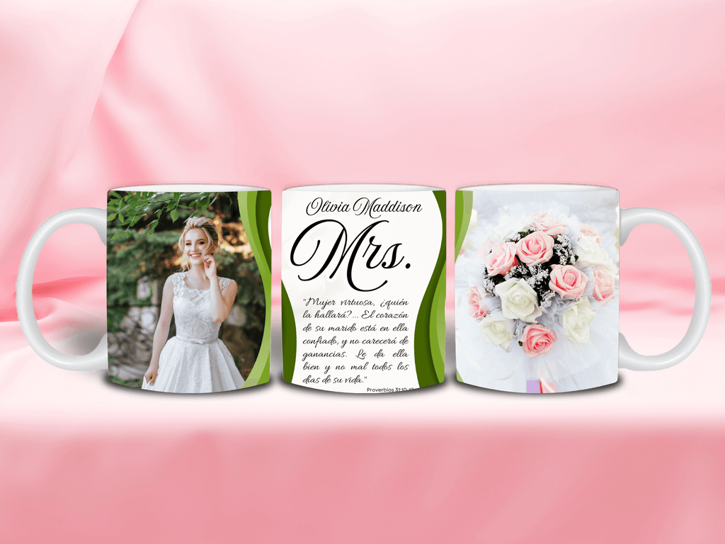 Wedding Set of 2 MR / MRS - Ceramic Mugs featuring unique artwork, perfect for personal style and expression.