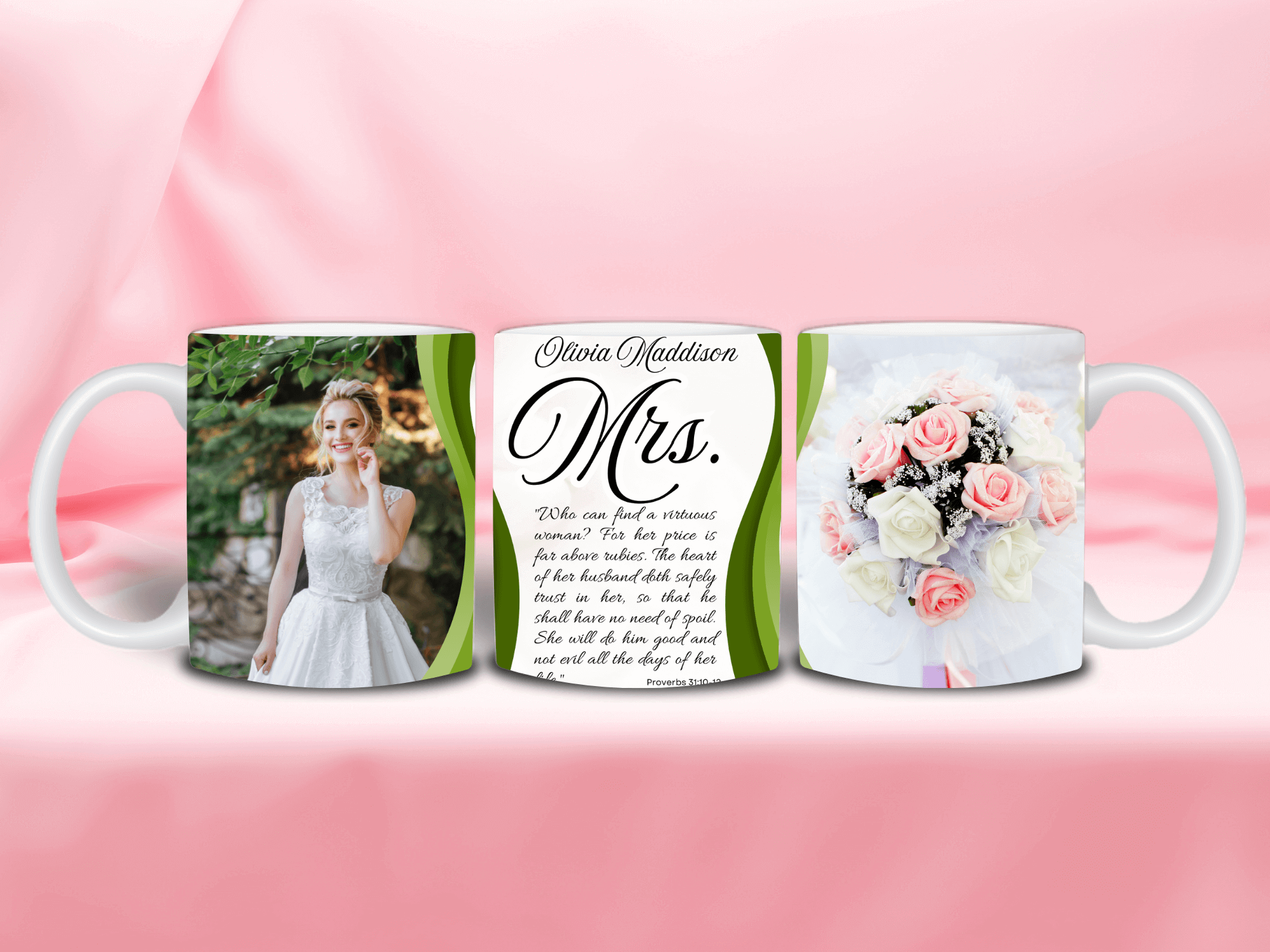 Wedding Set of 2 MR / MRS - Ceramic Mugs featuring unique artwork, perfect for personal style and expression.