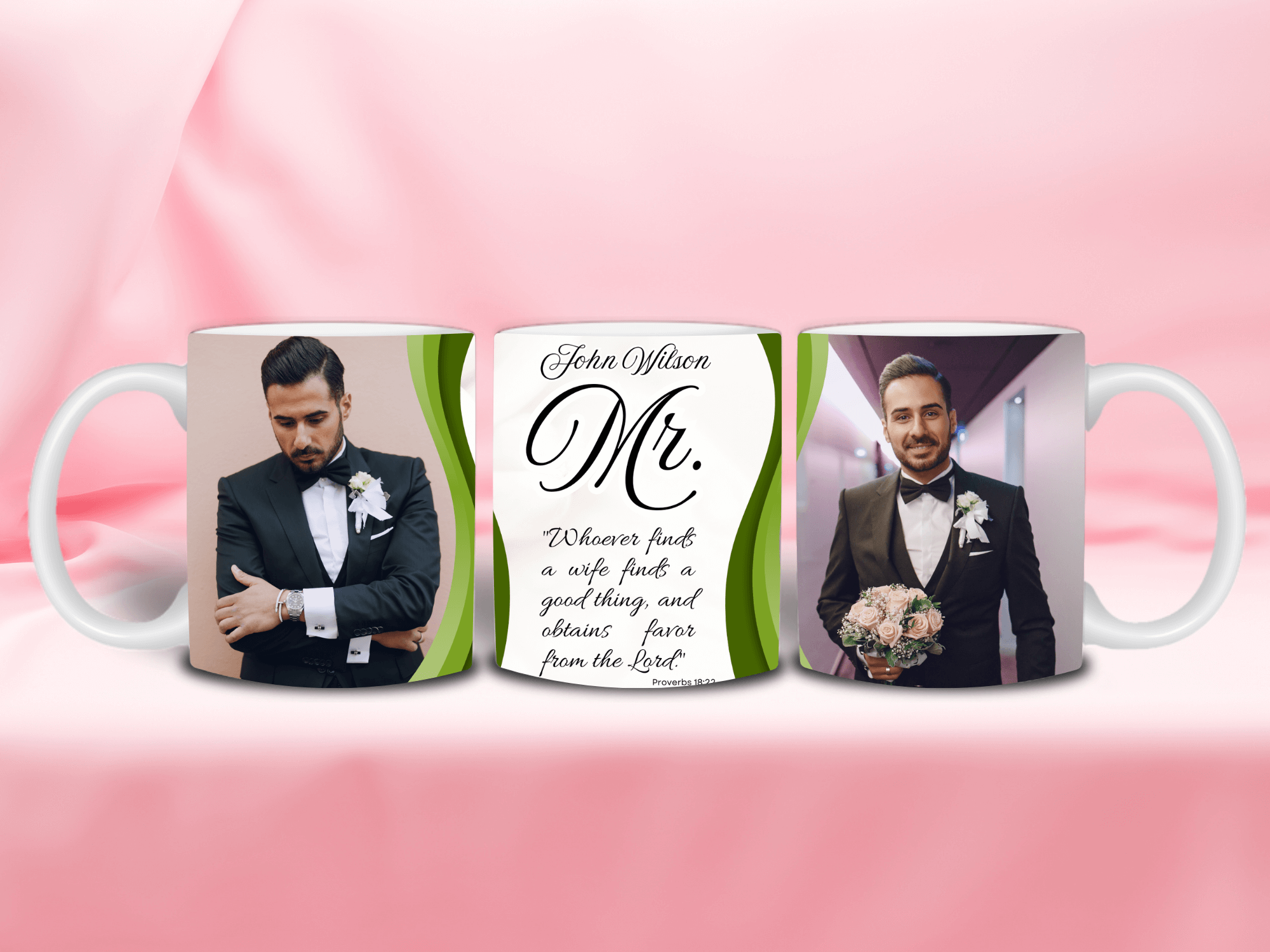 Wedding Set of 2 MR / MRS - Ceramic Mugs featuring unique artwork, perfect for personal style and expression.