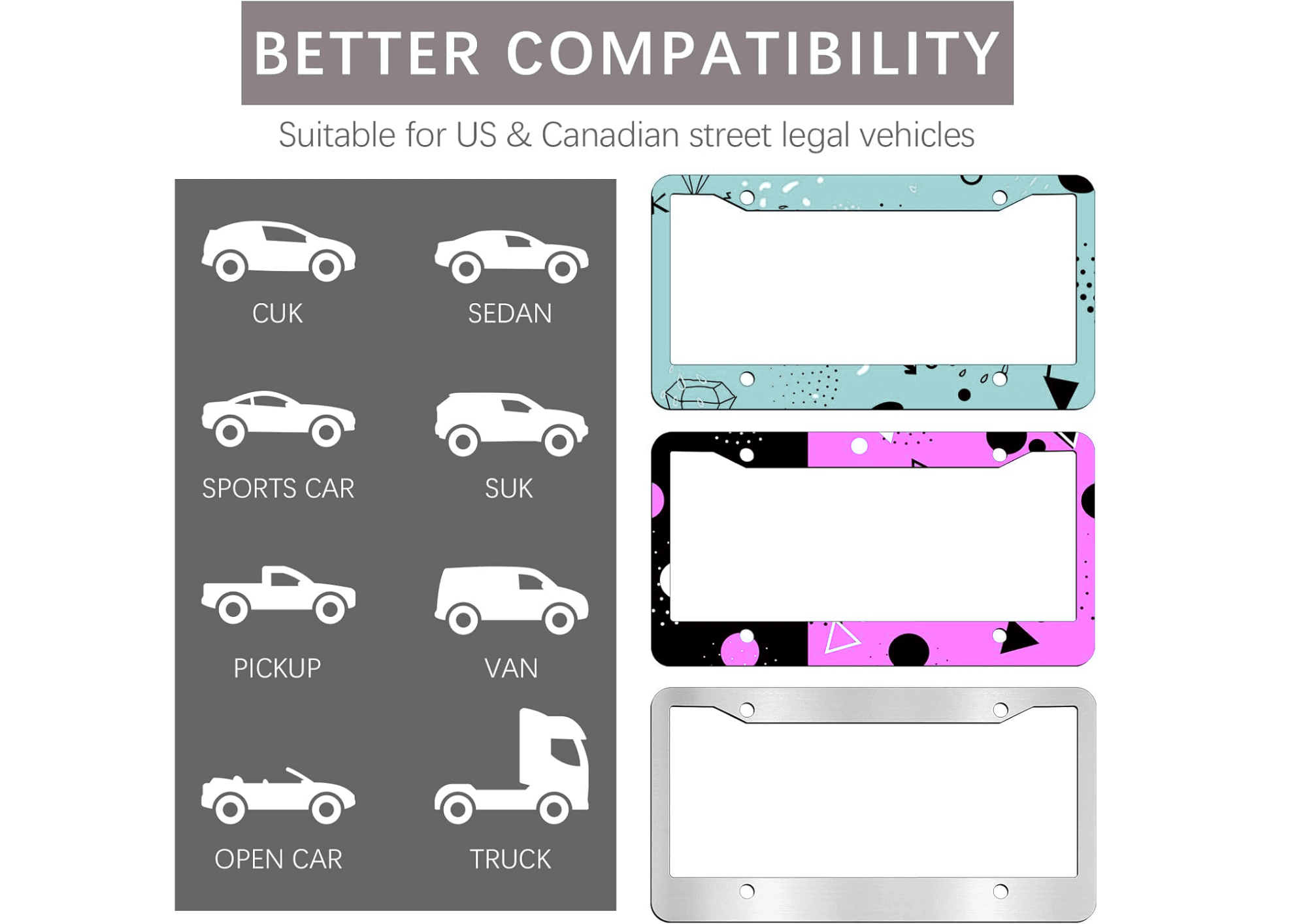 License Plate Frame - Cuztomize It Your Way made of premium materials, featuring a sleek design and amazing artwork to express your style.