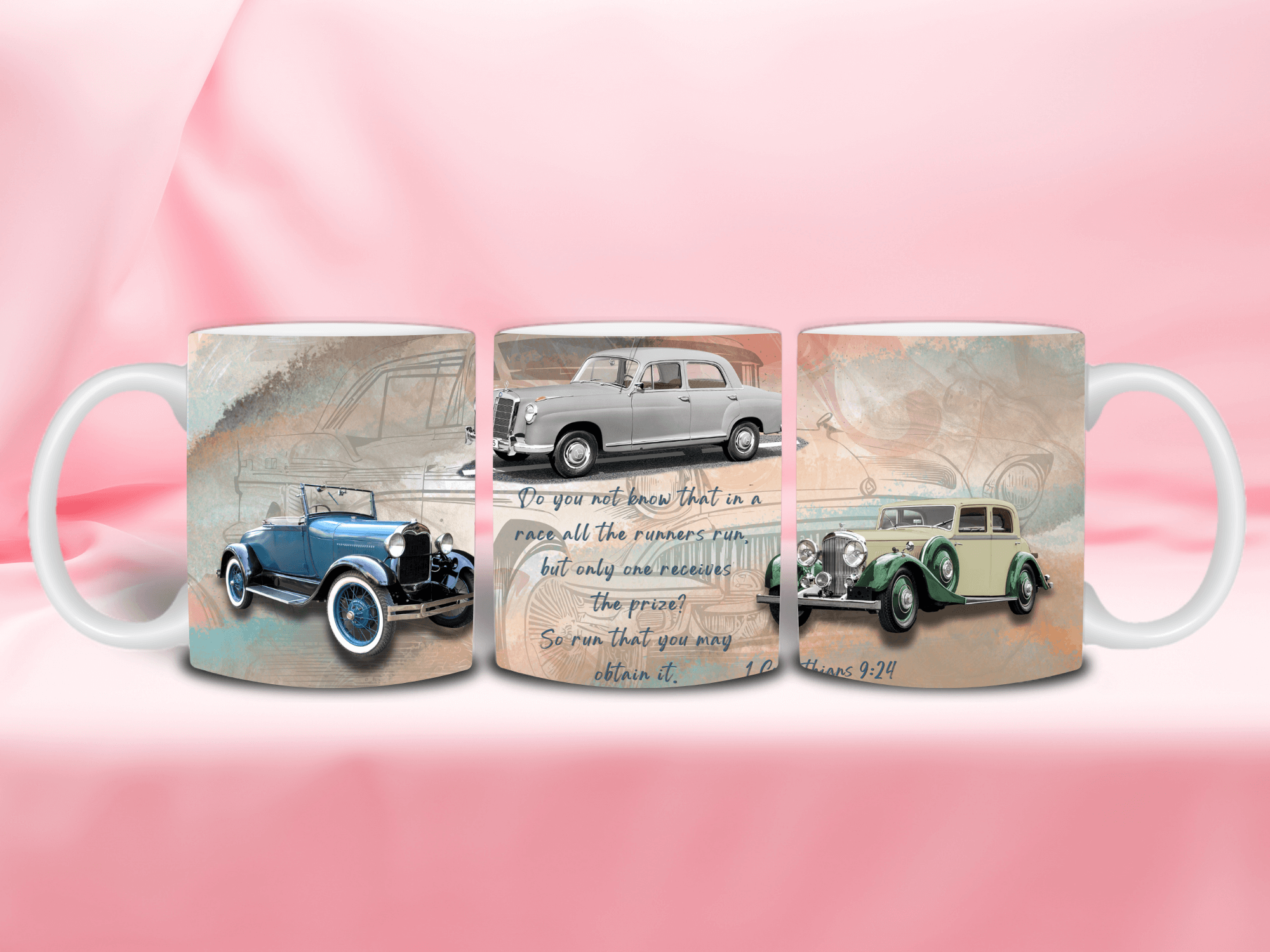 Vintage Car - Ceramic Mugs featuring unique artwork, perfect for personal style and expression.