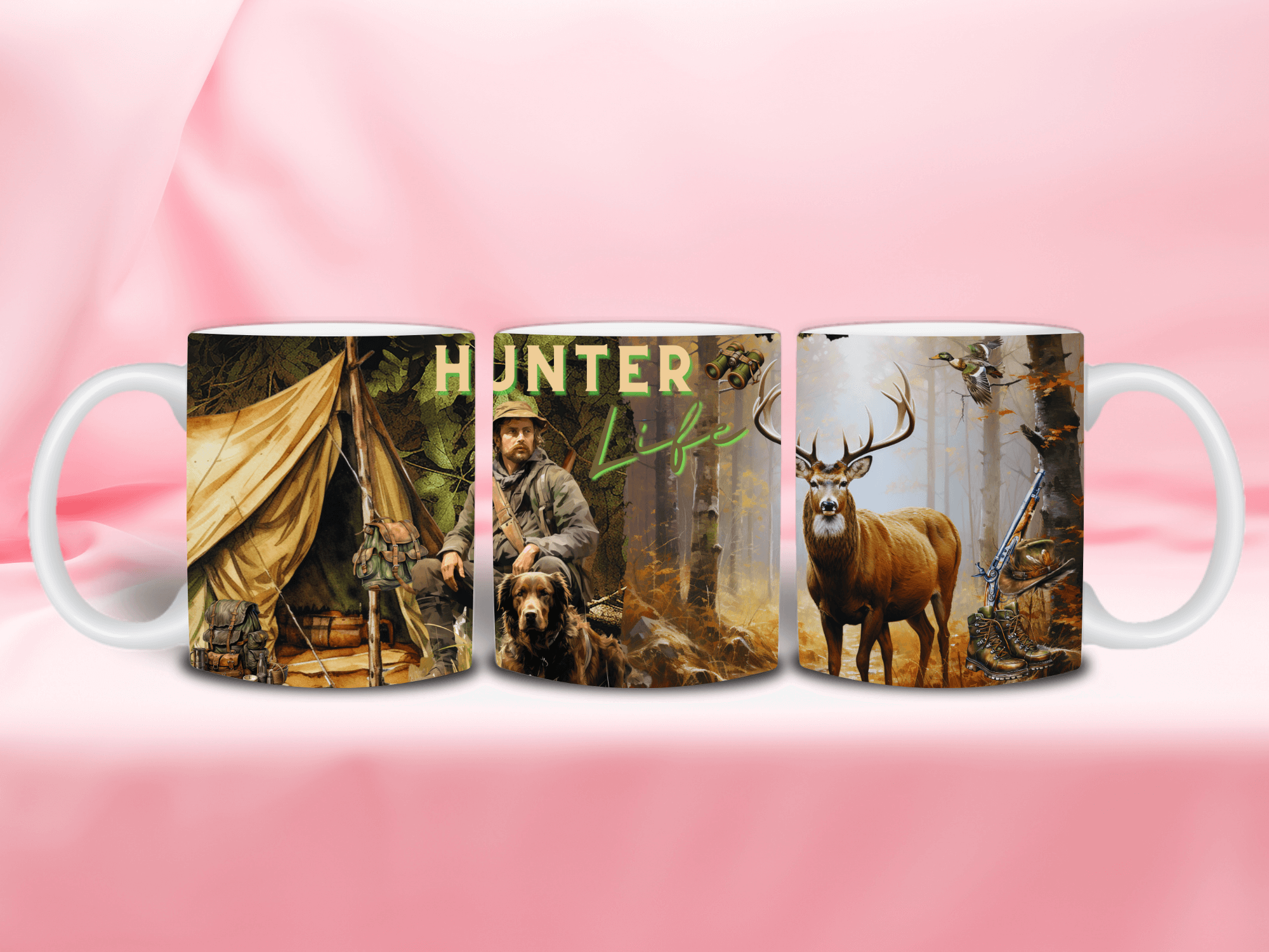Hunter Life - Ceramic Mugs featuring unique artwork, perfect for personal style and expression.