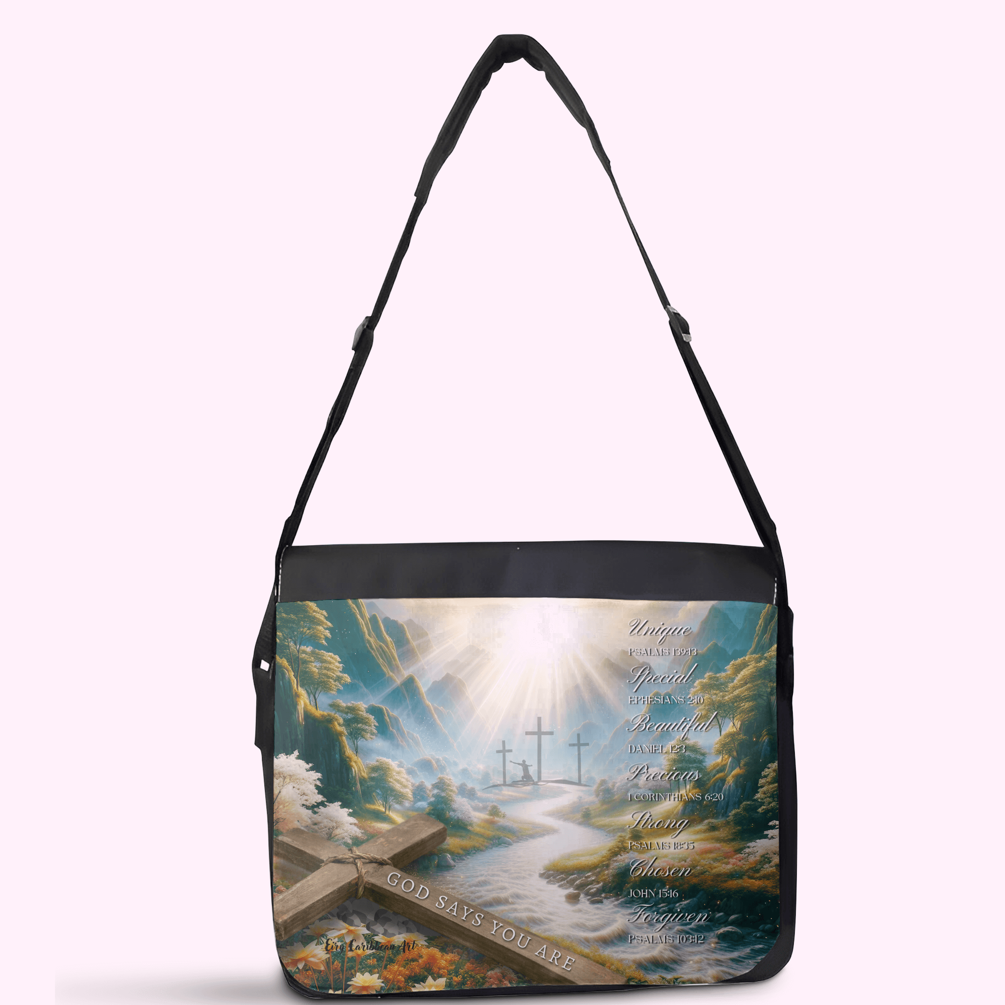 God Says You Are - Crossbody Large Bag made of premium materials, featuring a sleek design and adjustable strap for comfort and style.