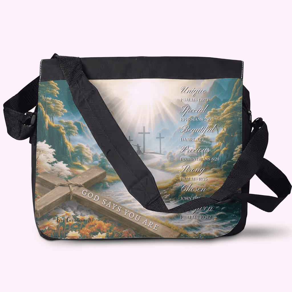 God Says You Are - Crossbody Large Bag made of premium materials, featuring a sleek design and adjustable strap for comfort and style.