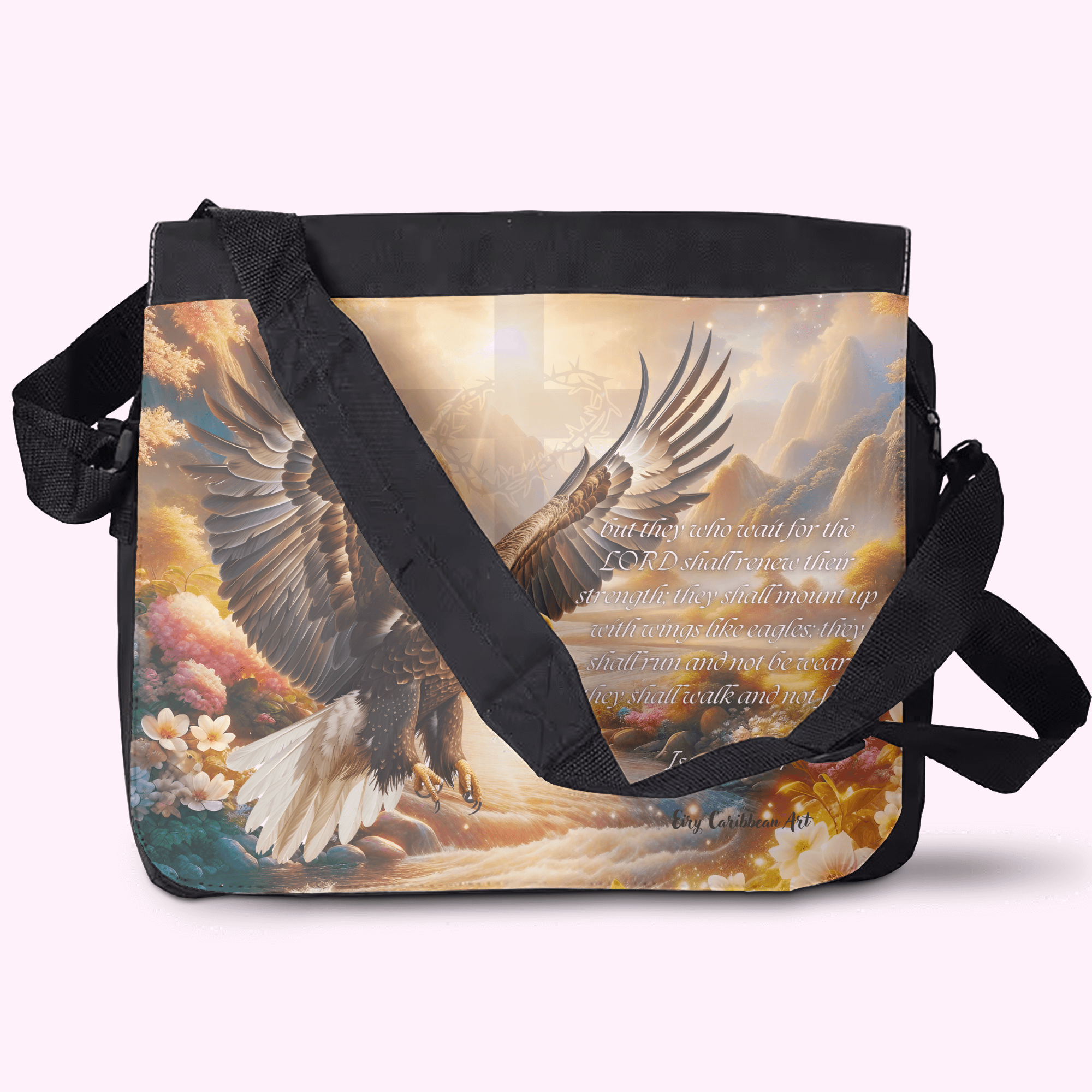 Eagle Isaiah 40:31 - Crossbody Large Bag made of premium materials, featuring a sleek design and adjustable strap for comfort and style.