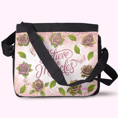 Believe In Miracles - Crossbody Large Bag made of premium materials, featuring a sleek design and adjustable strap for comfort and style.