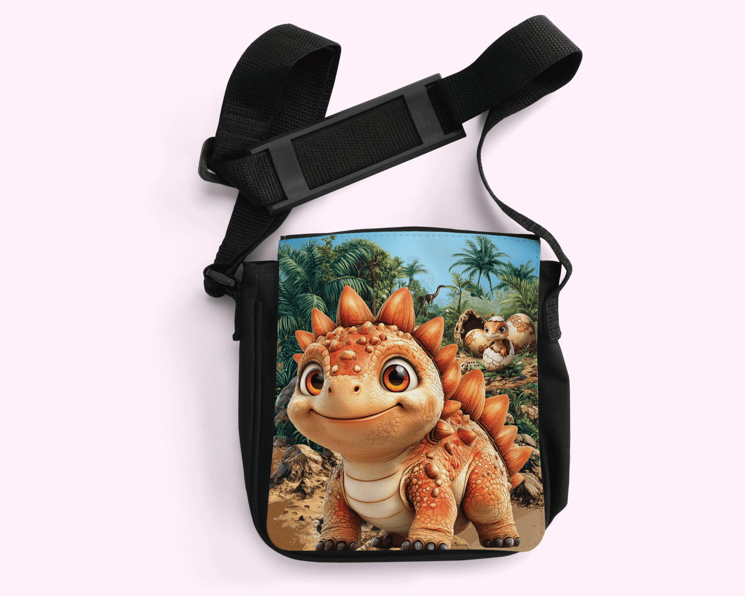 Cute 3D Dinosaur - Crossbody Small Bag featuring unique artwork, perfect for personal style and expression.