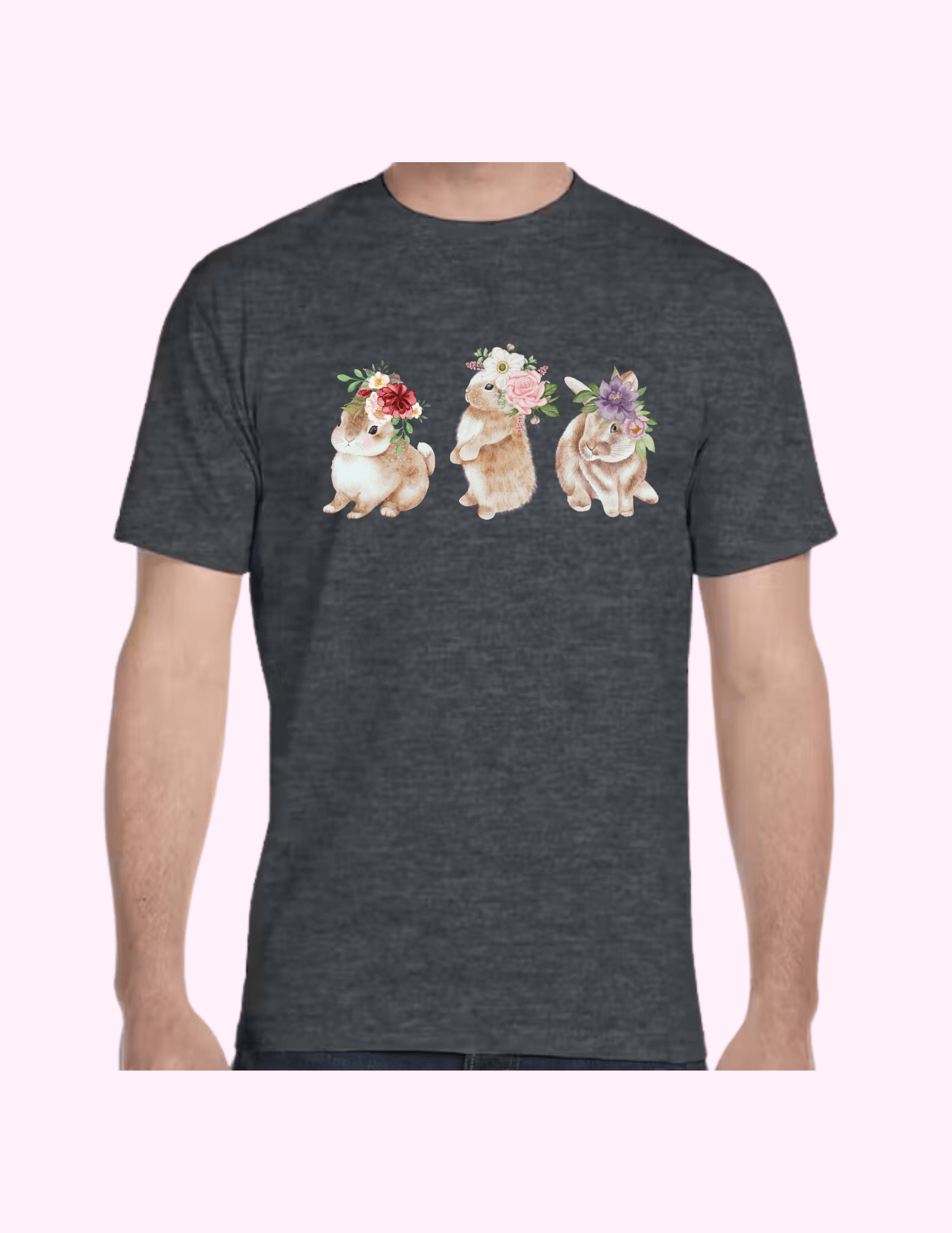Spring Bunnies - Adult T-Shirt featuring unique artwork, perfect for personal style and expression.