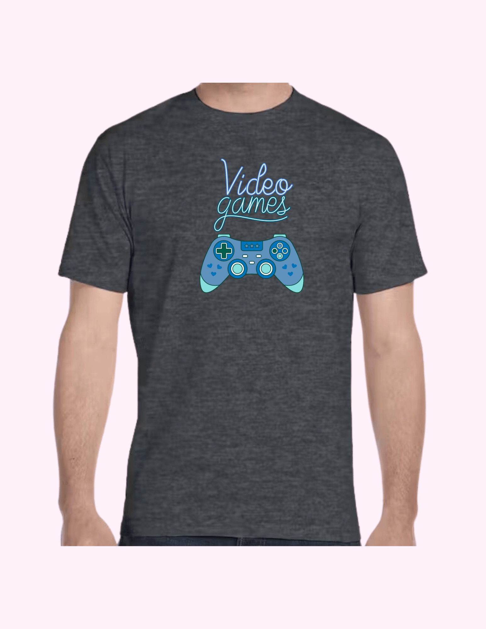 Video Game (Blue) - Adult T-Shirt featuring unique artwork, perfect for personal style and expression.