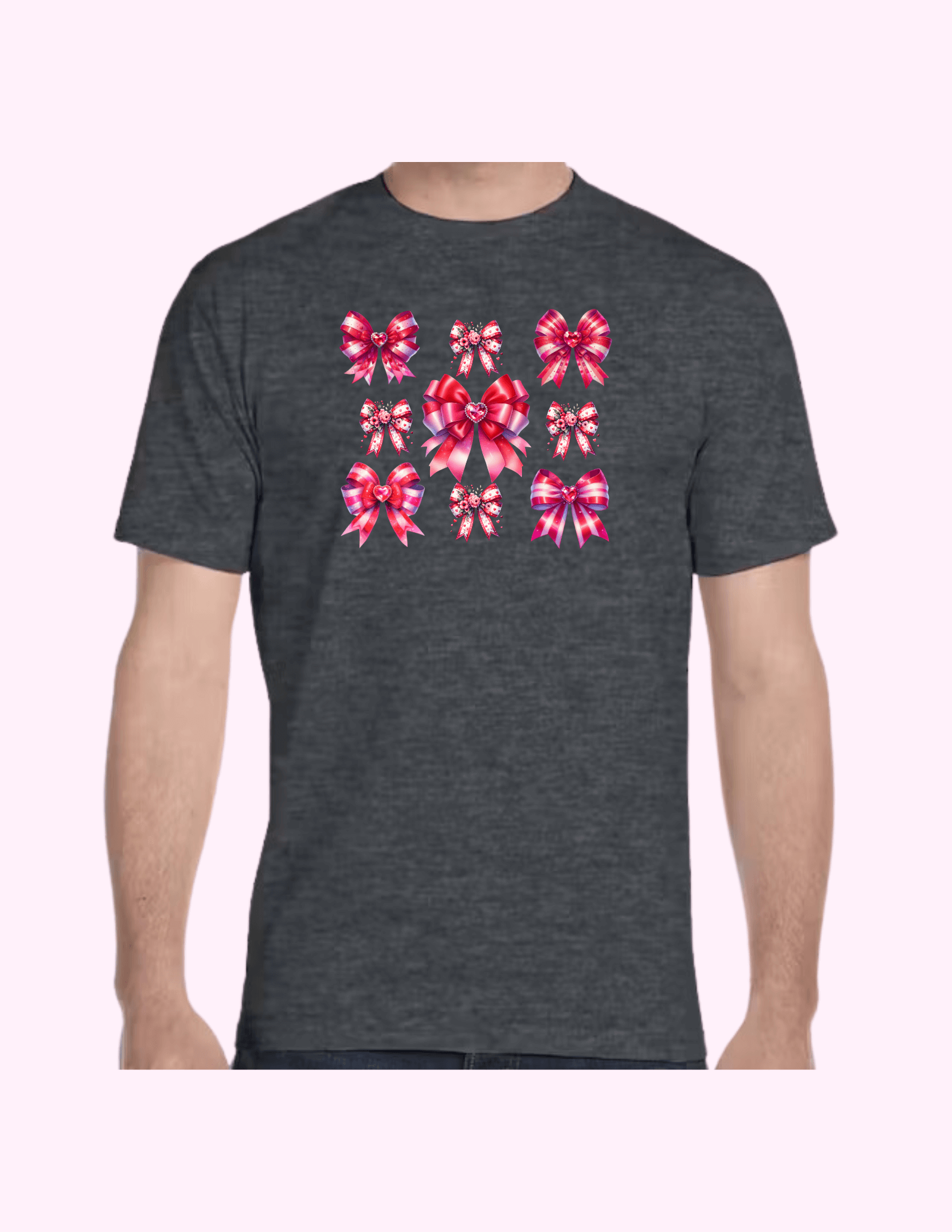 Red Bows - Adult T-Shirt featuring unique artwork, perfect for personal style and expression.
