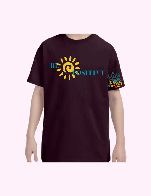Be Positive - Kids T-Shirt featuring unique artwork, perfect for personal style and expression.
