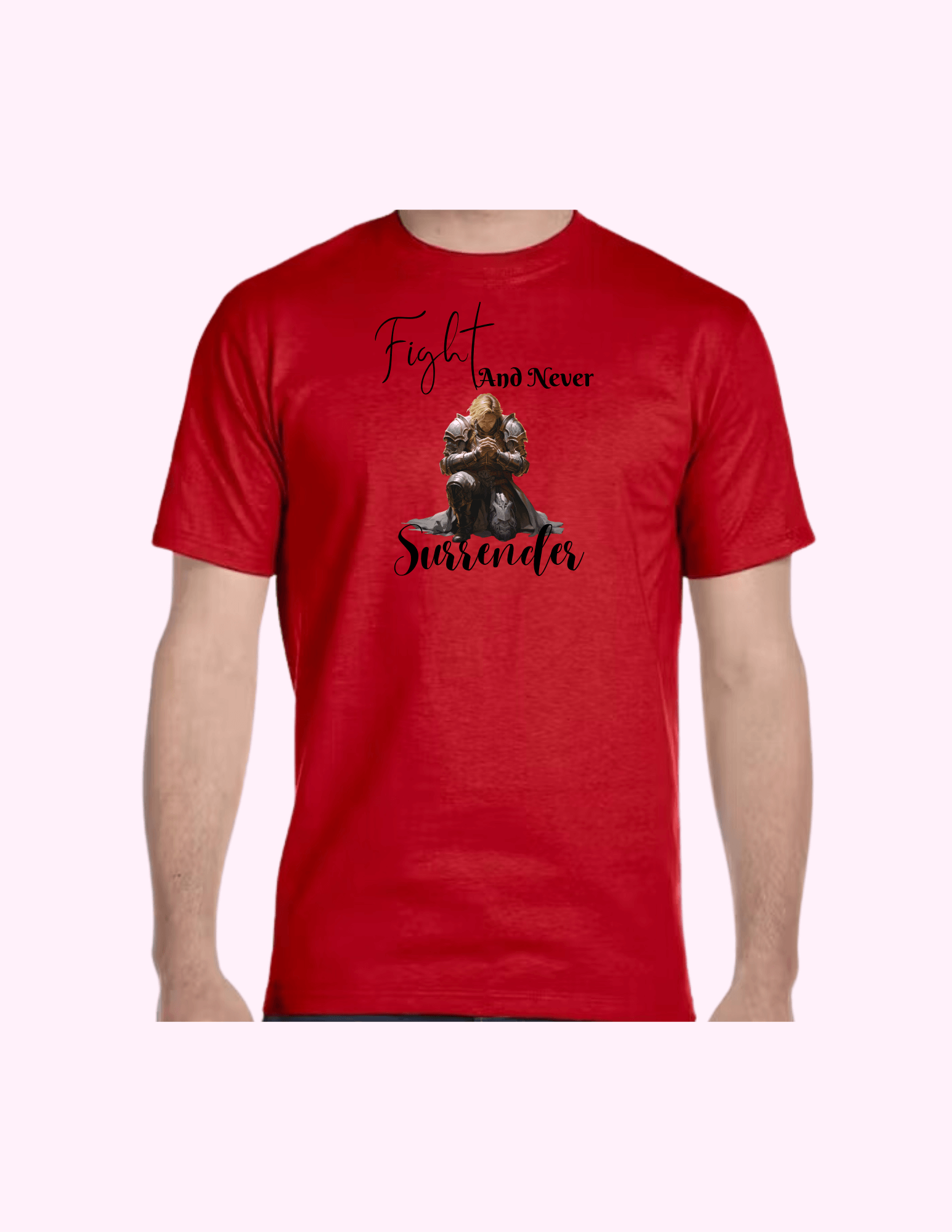 Fight And Never Surrender (Man) - Adult T-Shirt featuring unique artwork, perfect for personal style and expression.