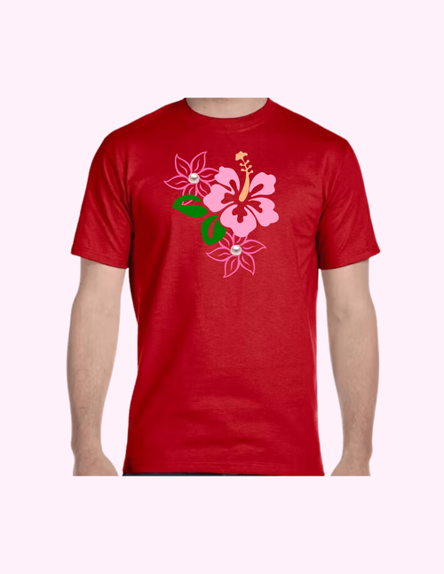 Caribbean Flower - Adult T-Shirt featuring unique artwork, perfect for personal style and expression.