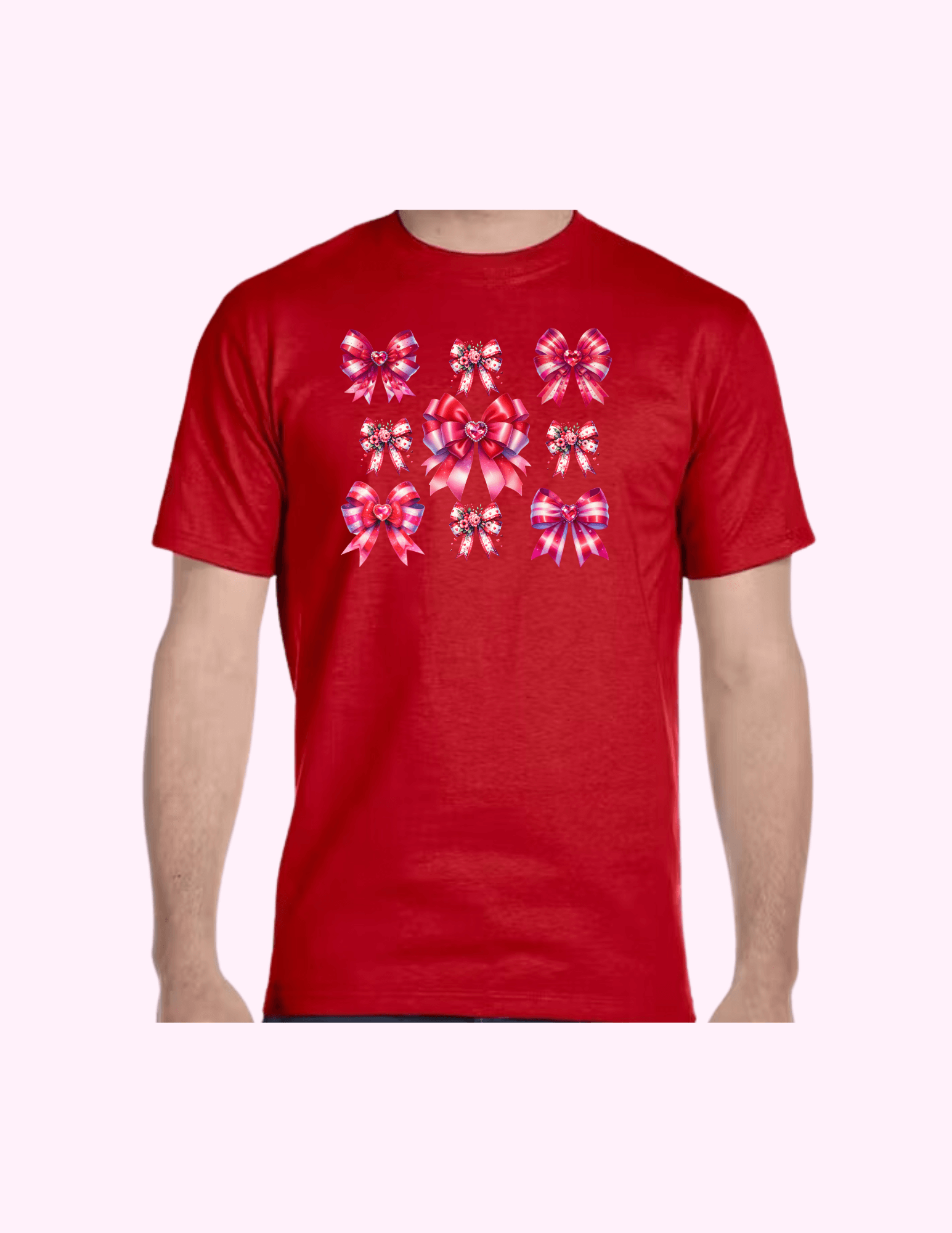 Red Bows - Adult T-Shirt featuring unique artwork, perfect for personal style and expression.