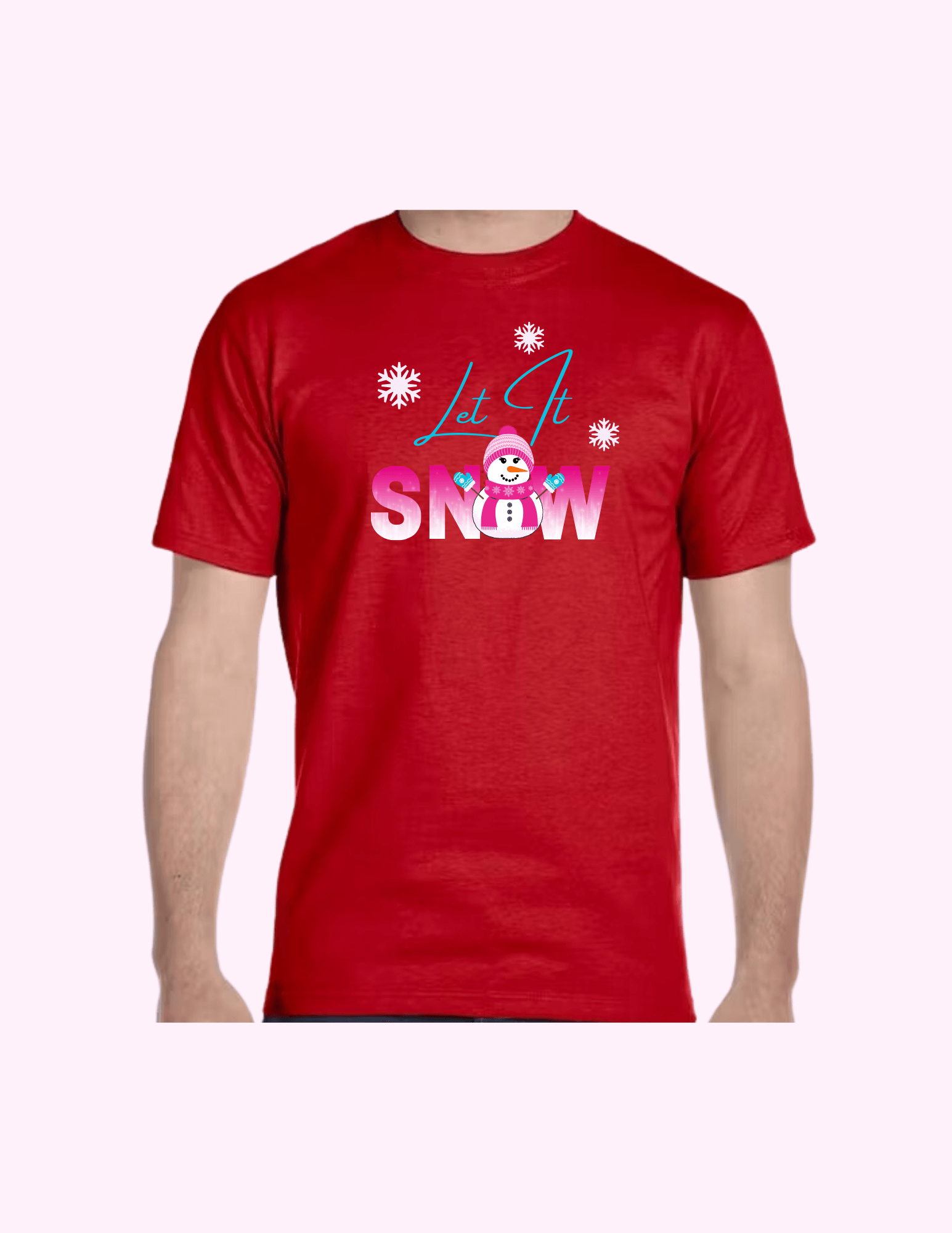 Let It Snow (Pink) - Adult T-Shirt featuring unique artwork, perfect for personal style and expression.