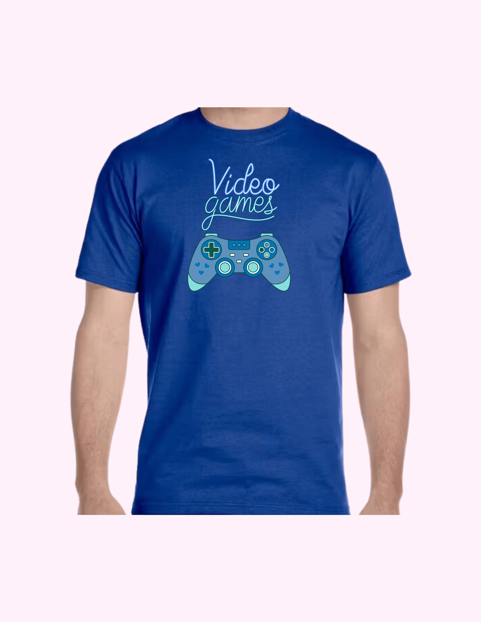 Video Game (Blue) - Adult T-Shirt featuring unique artwork, perfect for personal style and expression.