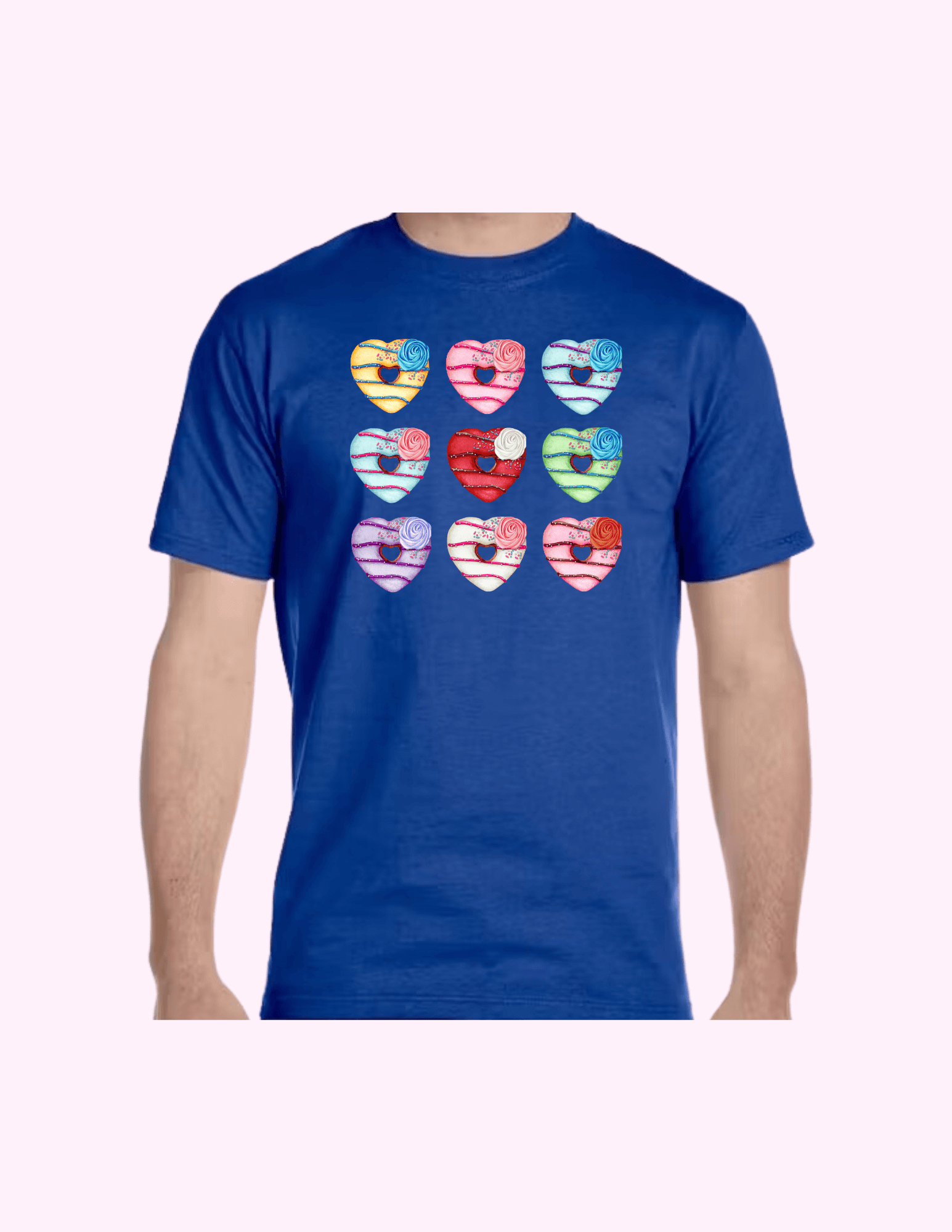 Donut Hearts - Adult T-Shirt featuring unique artwork, perfect for personal style and expression.