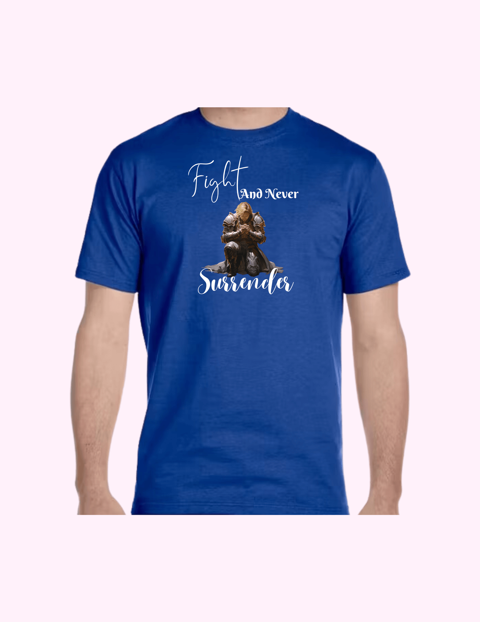 Fight And Never Surrender (Man) - Adult T-Shirt featuring unique artwork, perfect for personal style and expression.