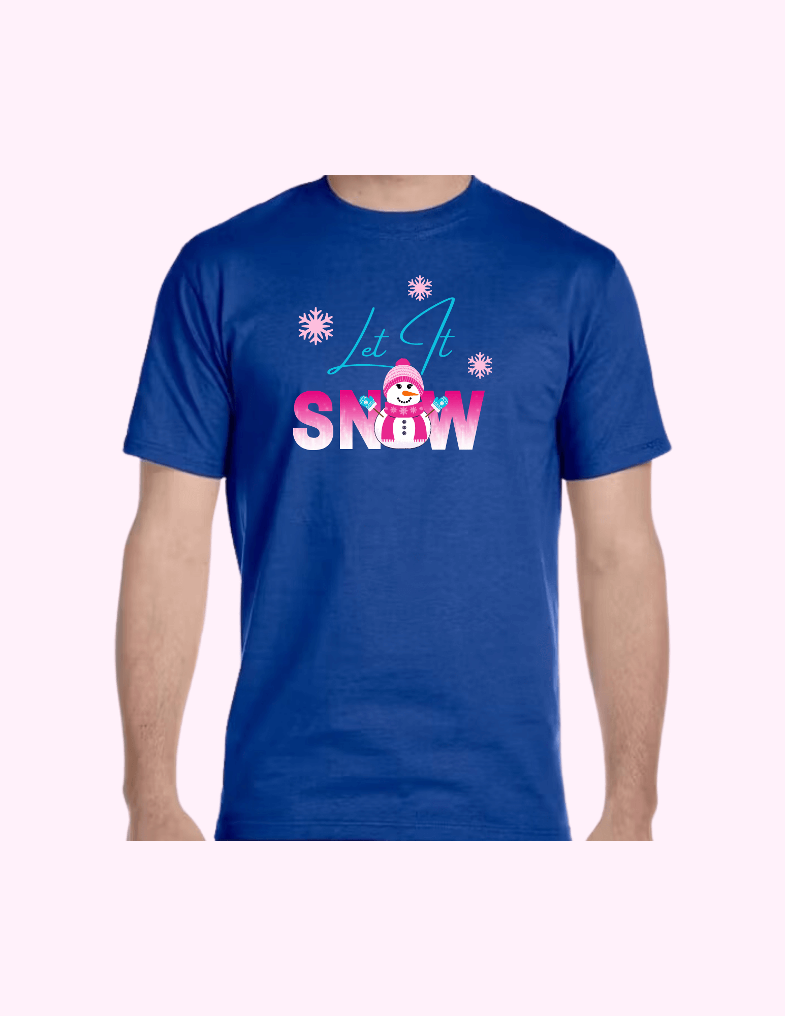 Let It Snow (Pink) - Adult T-Shirt featuring unique artwork, perfect for personal style and expression.