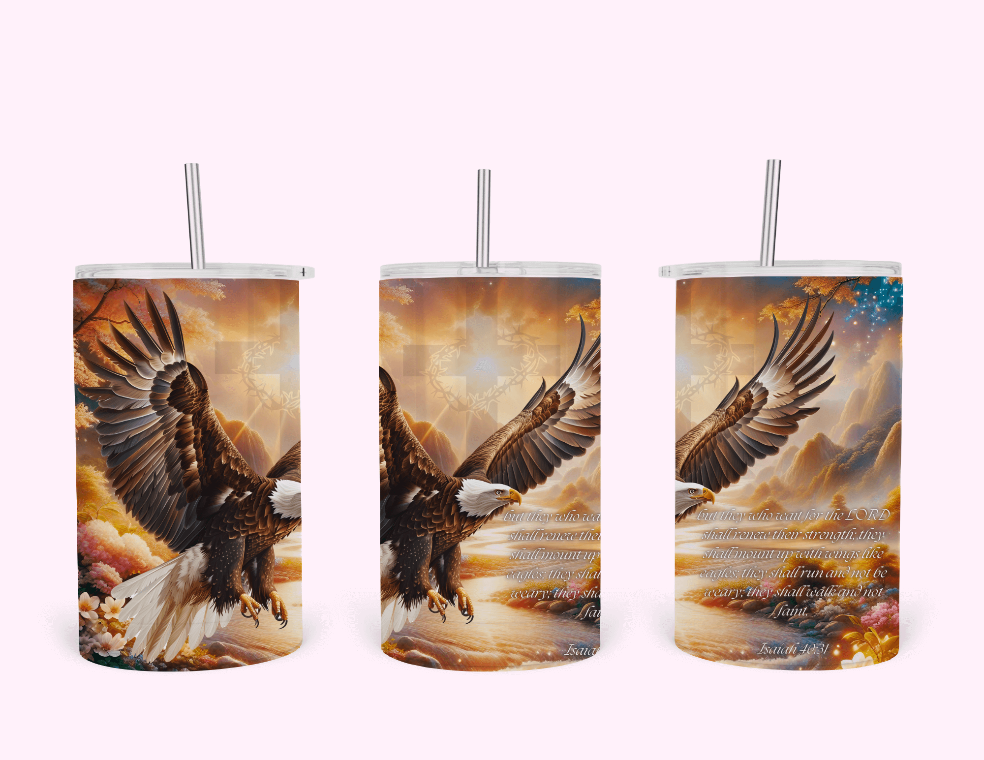 Eagle Isaias 40:31 - 12oz Tumbler featuring unique artwork, perfect for personal style and expression.