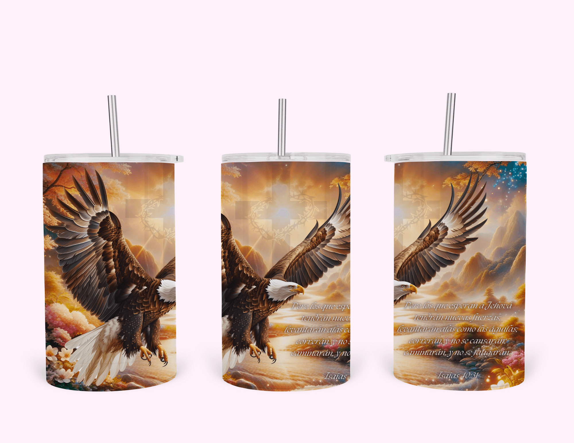 Eagle Isaias 40:31 - 12oz Tumbler featuring unique artwork, perfect for personal style and expression.