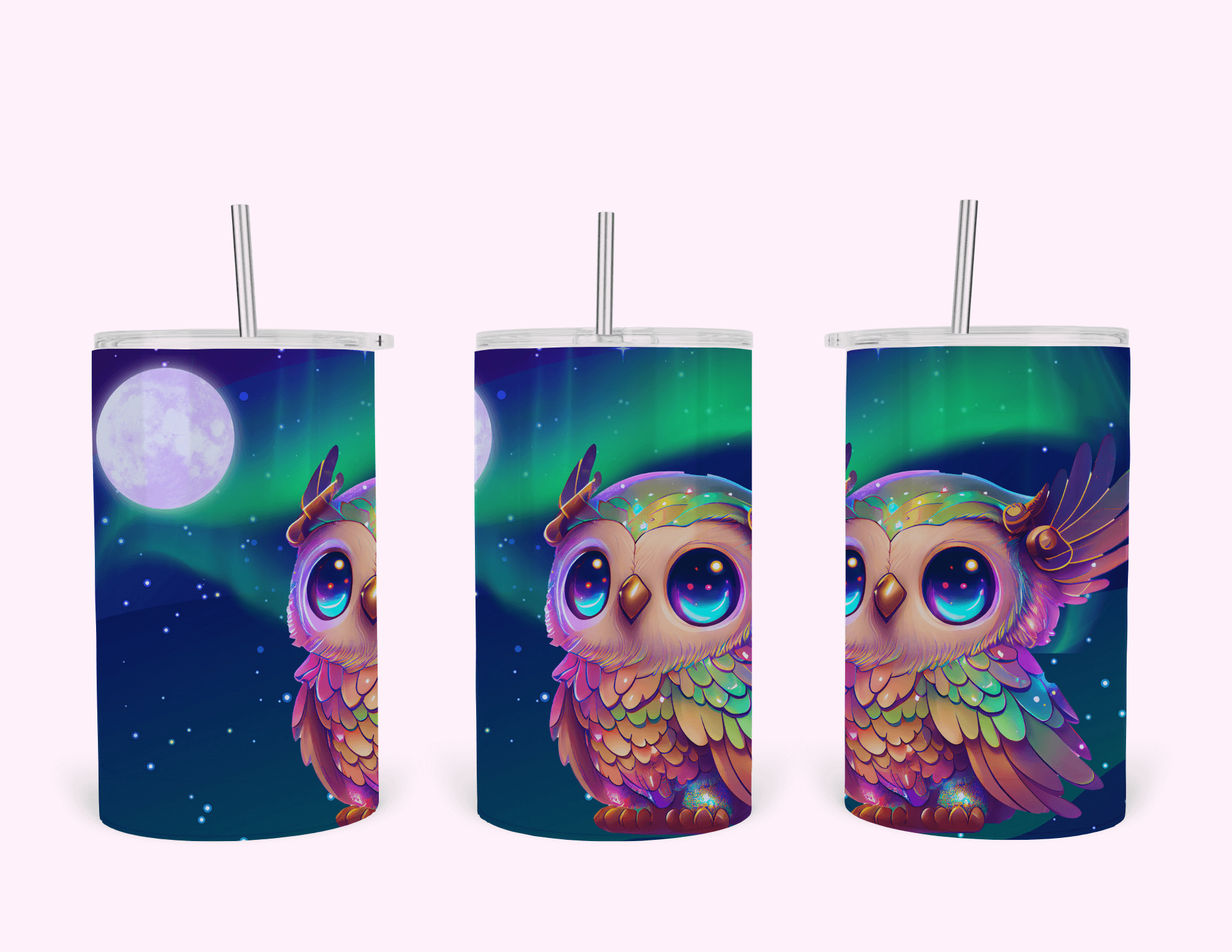 Owl - Tumbler featuring unique artwork, perfect for personal style and expression.