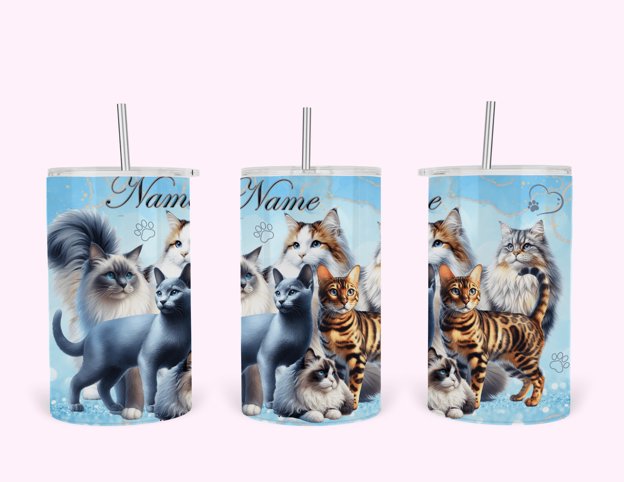 Cats - 12oz Tumbler featuring unique artwork, perfect for personal style and expression.
