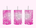 Pink Leaves - 12oz Tumbler featuring unique artwork, perfect for personal style and expression.