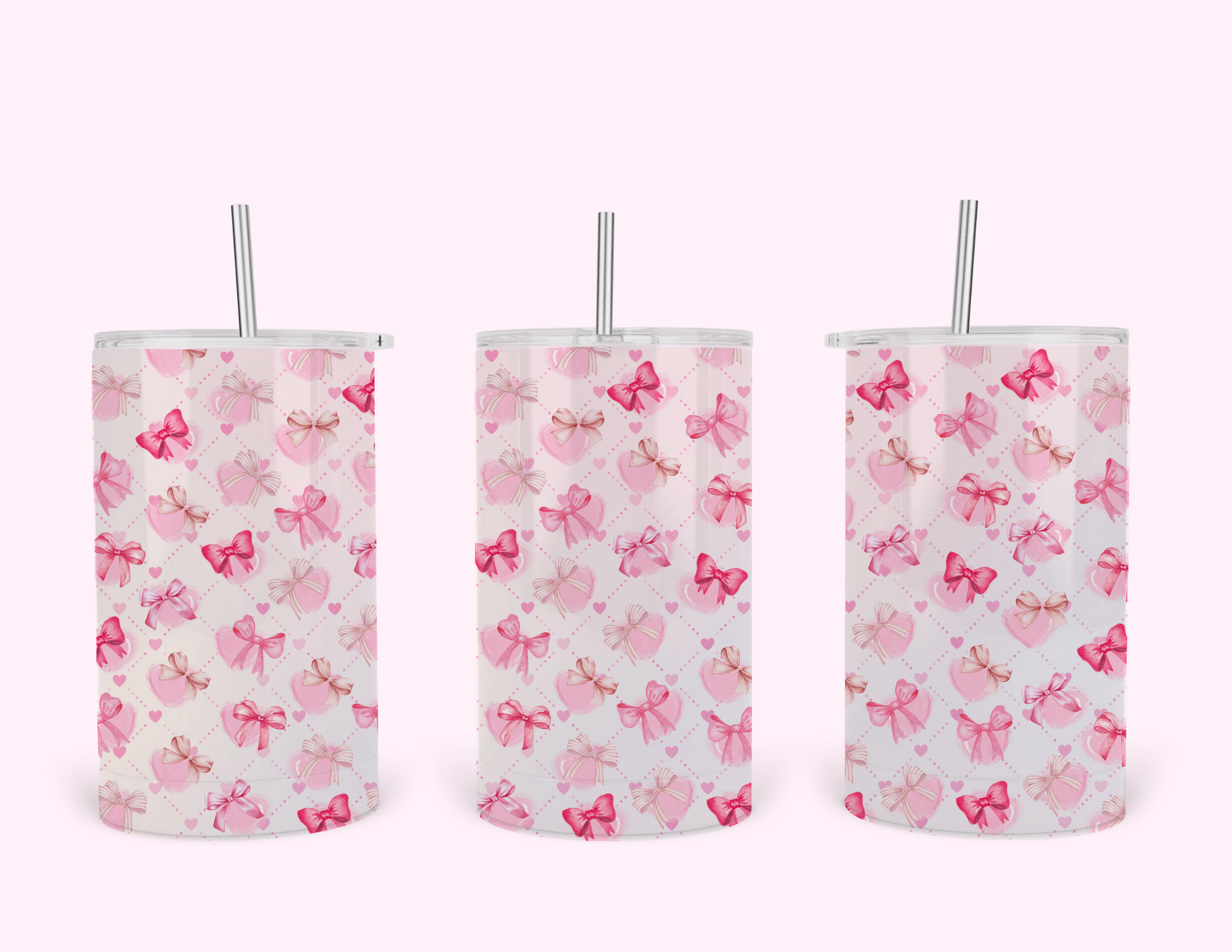 Pink bow - 12oz Tumbler featuring unique artwork, perfect for personal style and expression.