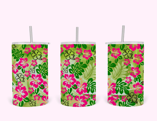 Caribbean Flower - 12oz Tumbler featuring unique artwork, perfect for personal style and expression.
