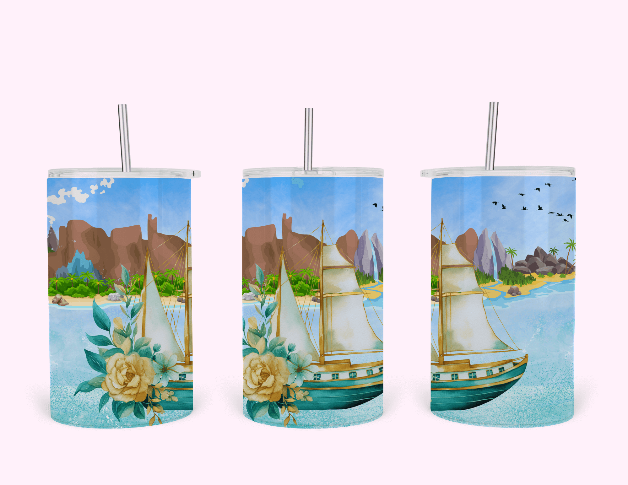 Boat - Tumbler featuring unique artwork, perfect for personal style and expression.