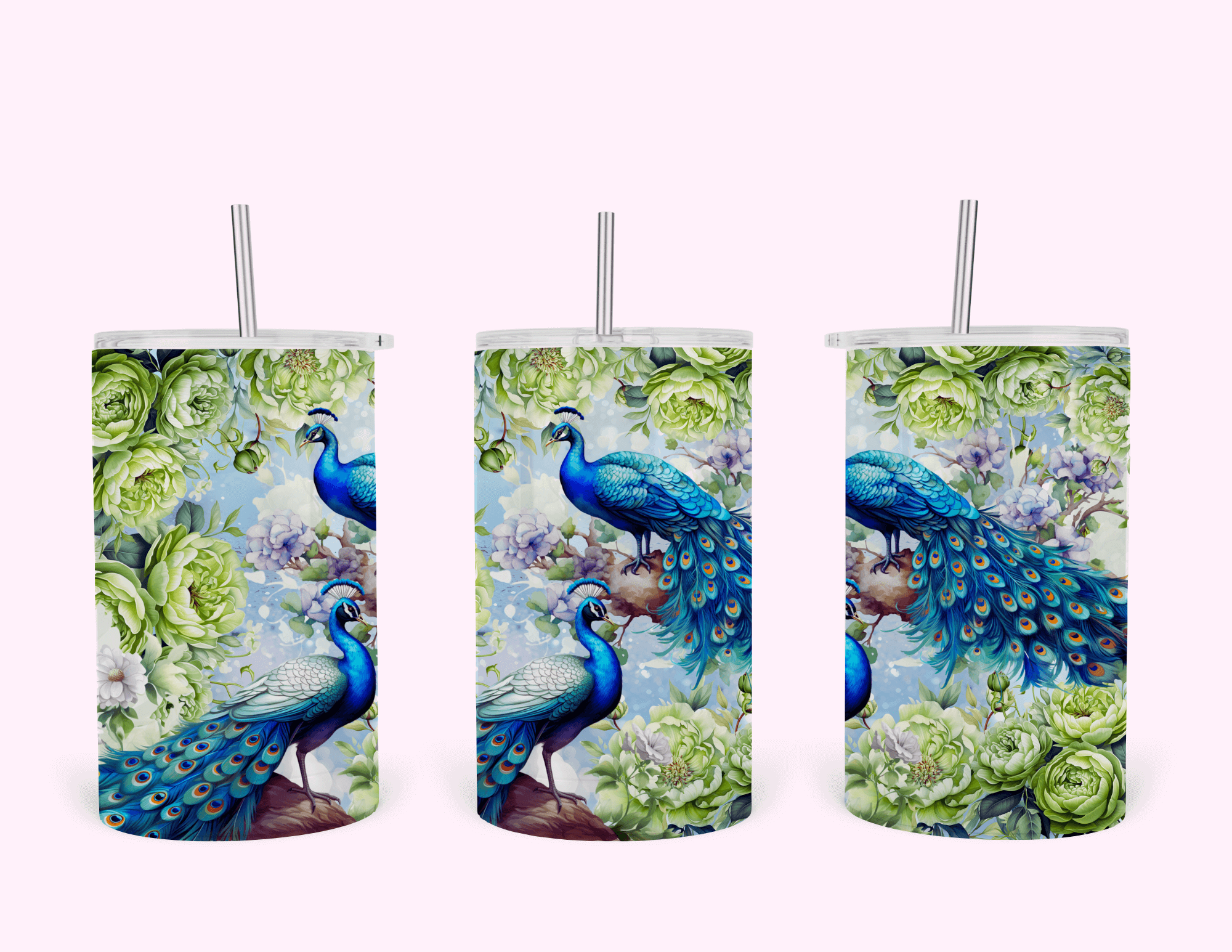Peacock - Tumbler featuring unique artwork, perfect for personal style and expression.