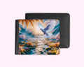 Men's wallet with double-sided printing, featuring a compact and functional design with multiple pockets.