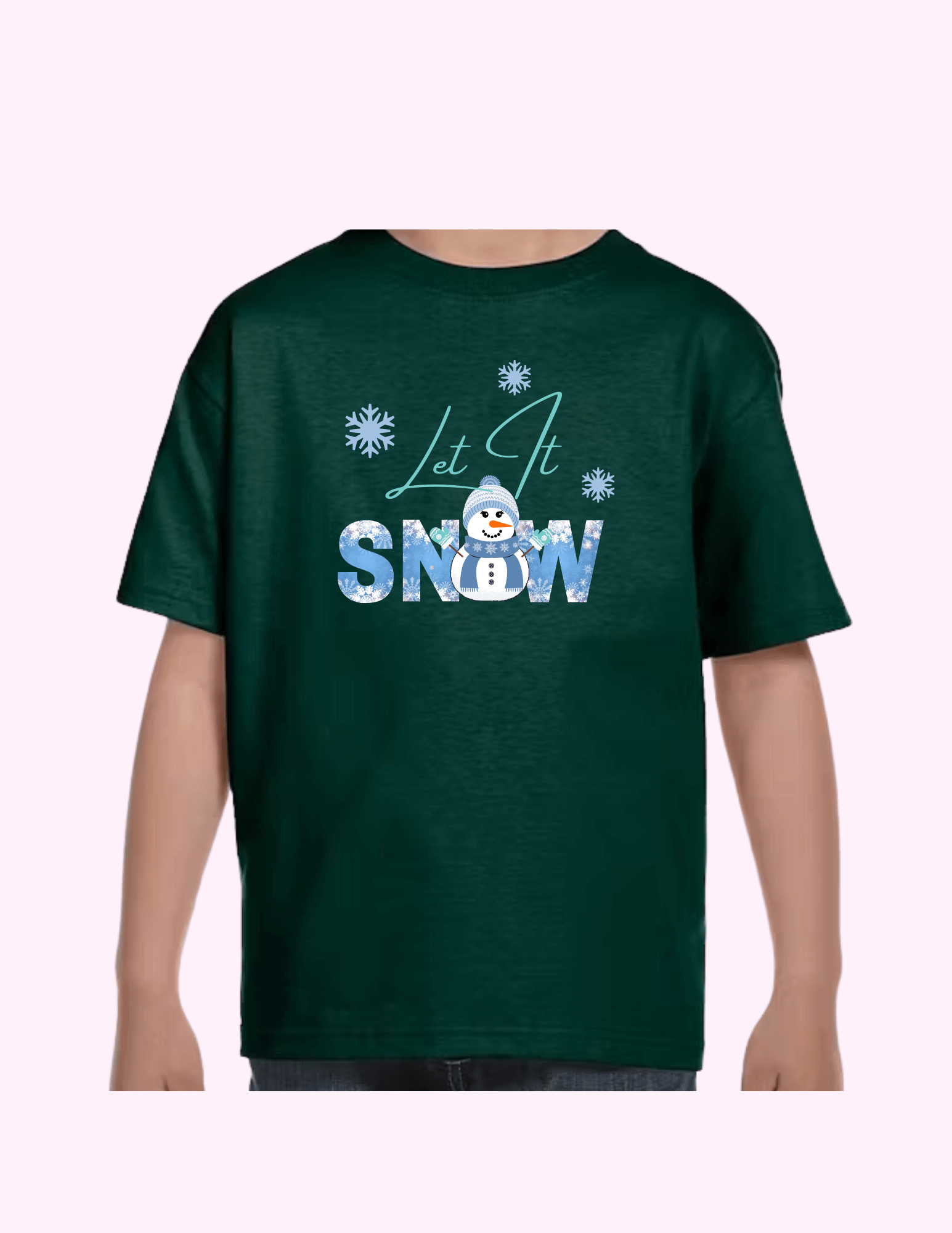 Let It Snow (Blue) - Kids T-Shirt featuring unique artwork, perfect for personal style and expression.