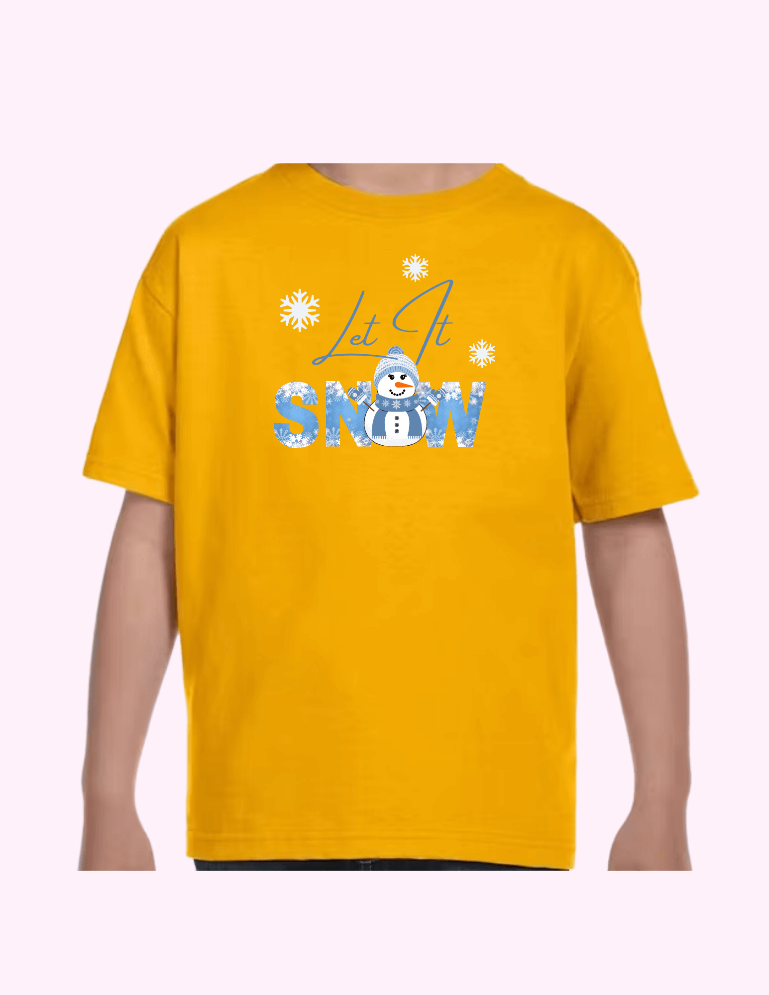 Let It Snow (Blue) - Kids T-Shirt featuring unique artwork, perfect for personal style and expression.