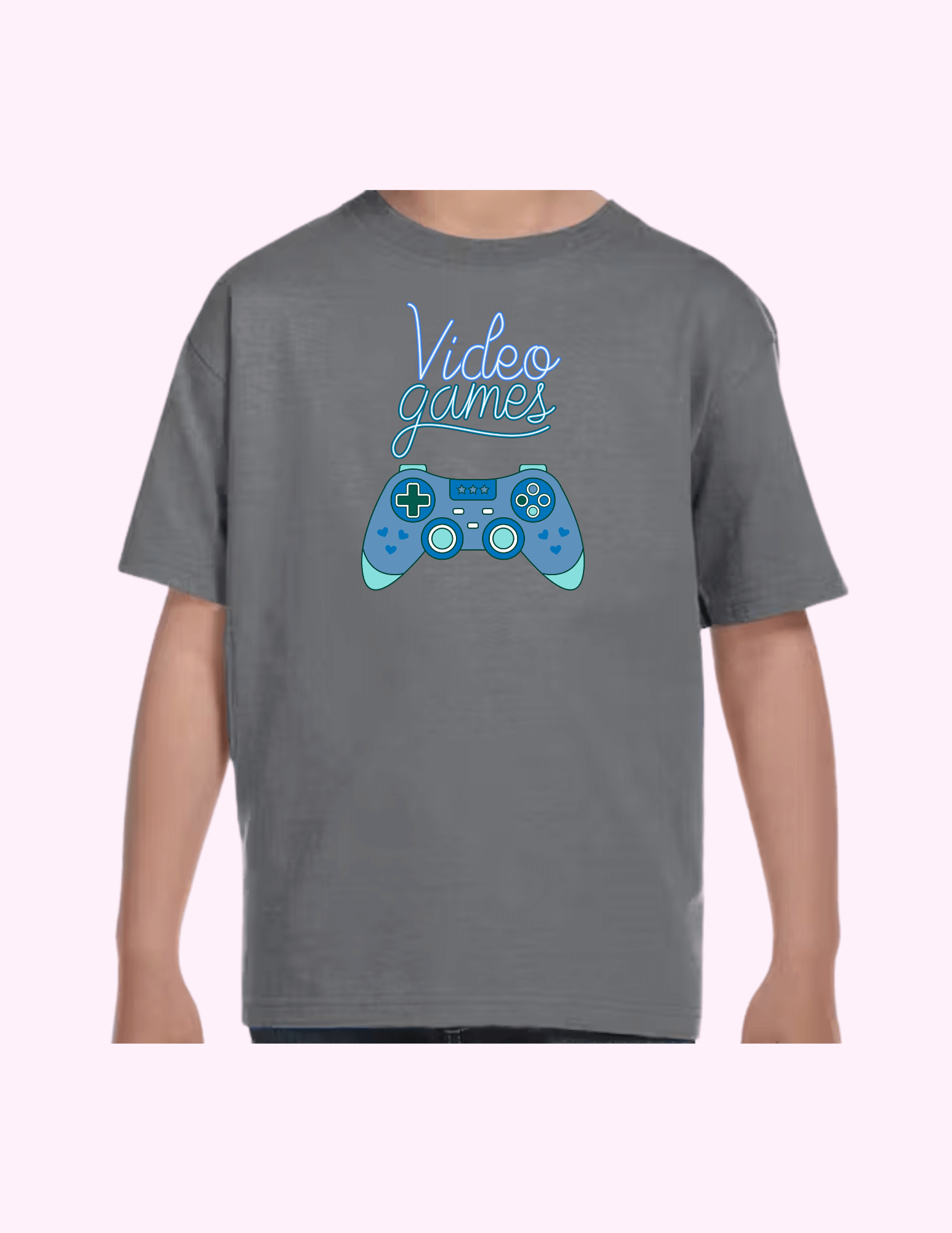 Video Games (Blue) - Kids T-Shirt featuring unique artwork, perfect for personal style and expression.
