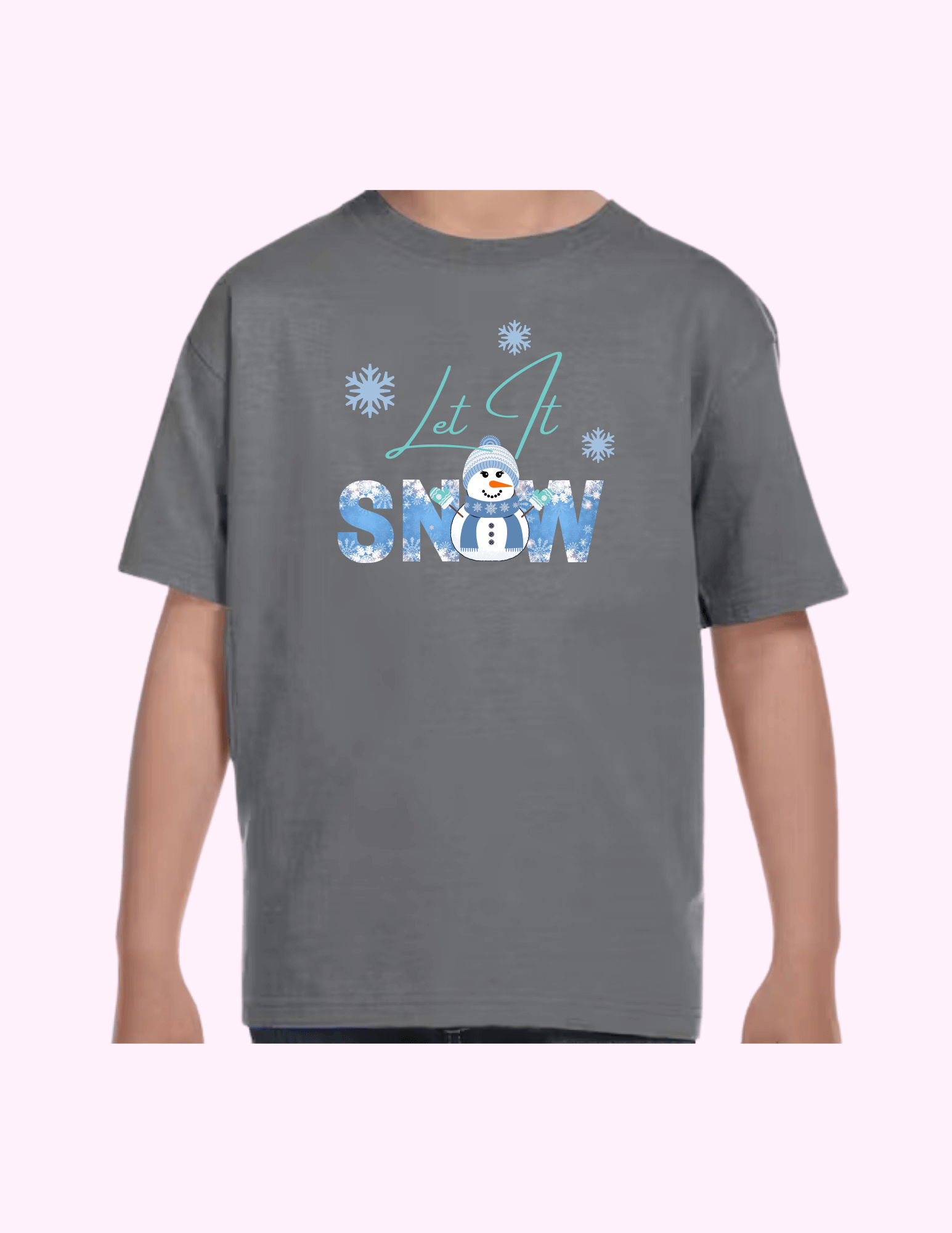 Let It Snow (Blue) - Kids T-Shirt featuring unique artwork, perfect for personal style and expression.