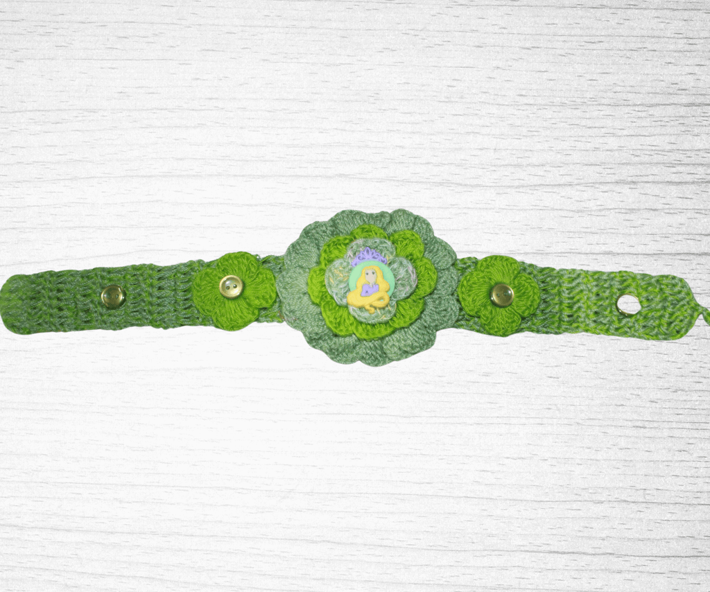 Green Princess Fashion Headband crafted with handmade techniques for a truly unique style.