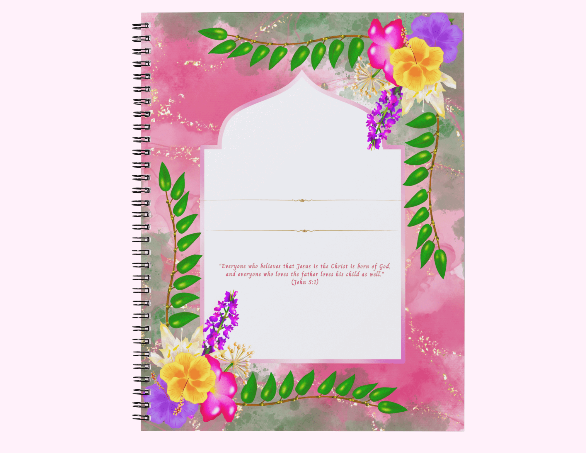Hot Pink - Journal (Notebook) With Bible Text featuring unique artwork, perfect for personal style and expression.