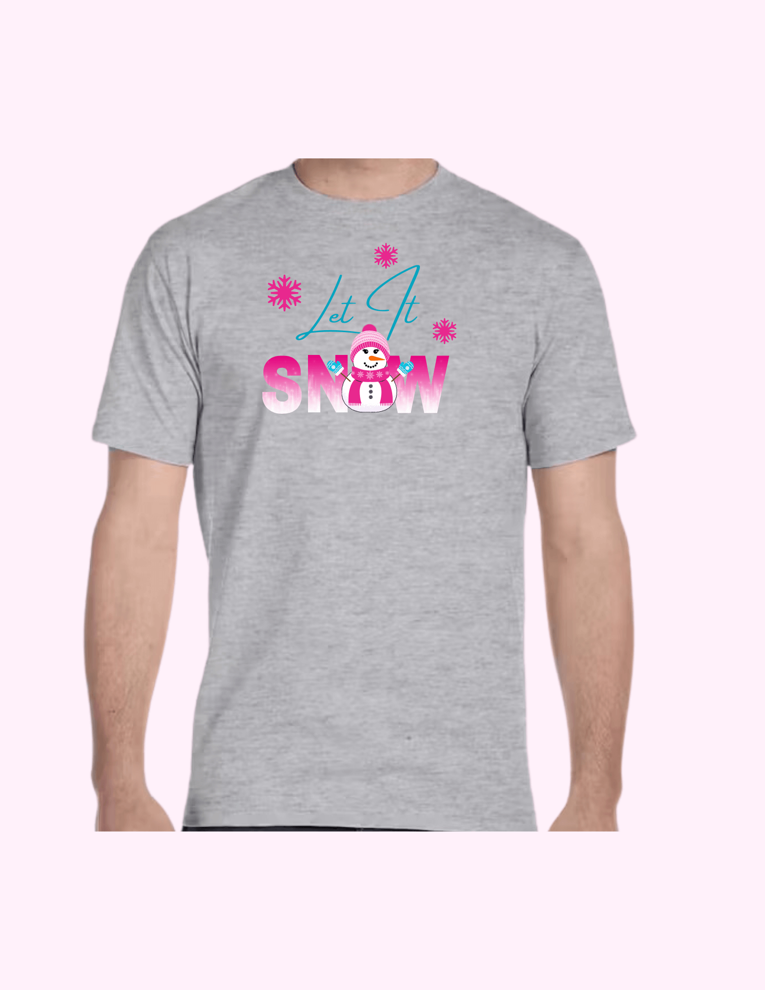 Let It Snow (Pink) - Adult T-Shirt featuring unique artwork, perfect for personal style and expression.