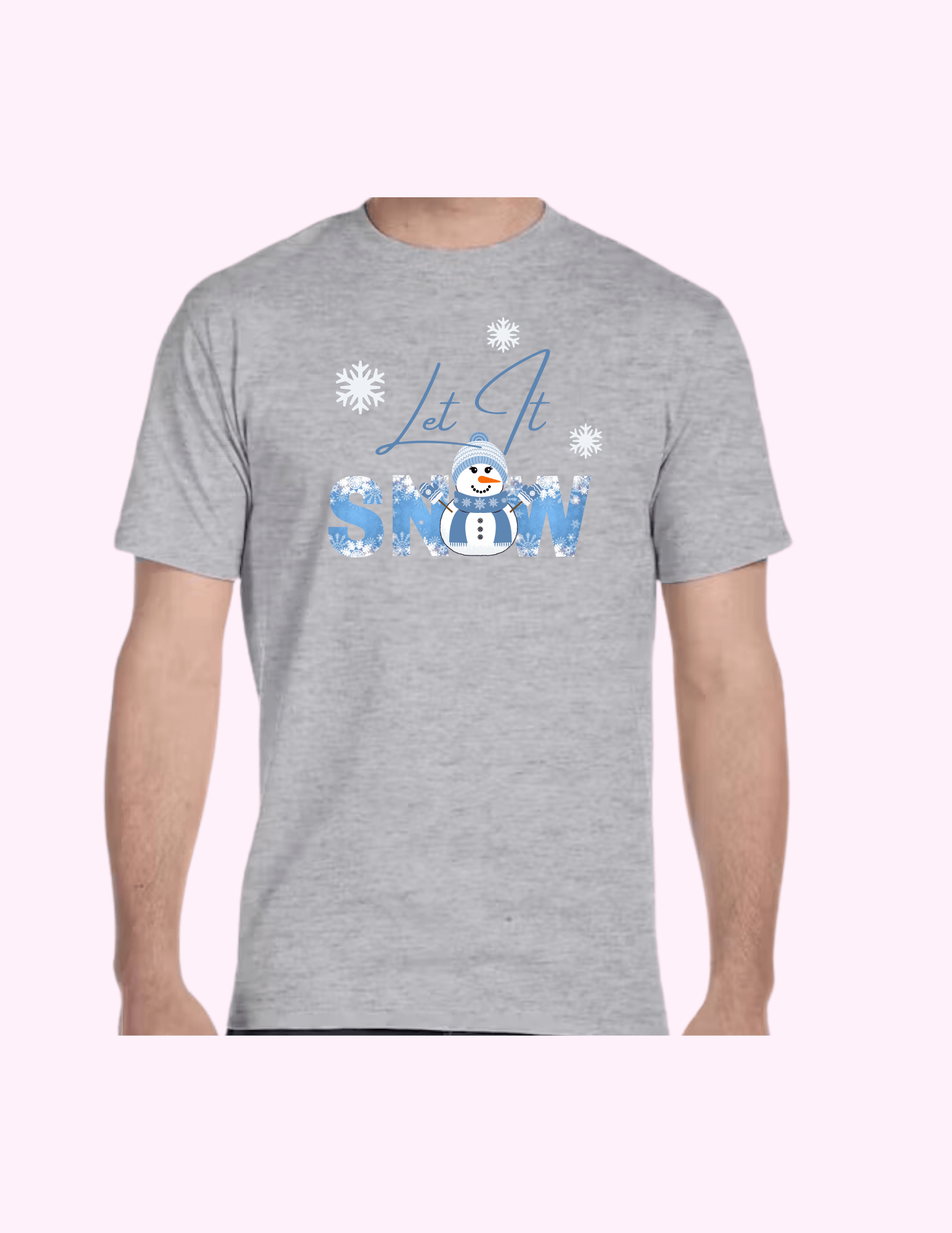 Let It Snow (Blue) - Adult T-Shirt featuring unique artwork, perfect for personal style and expression.