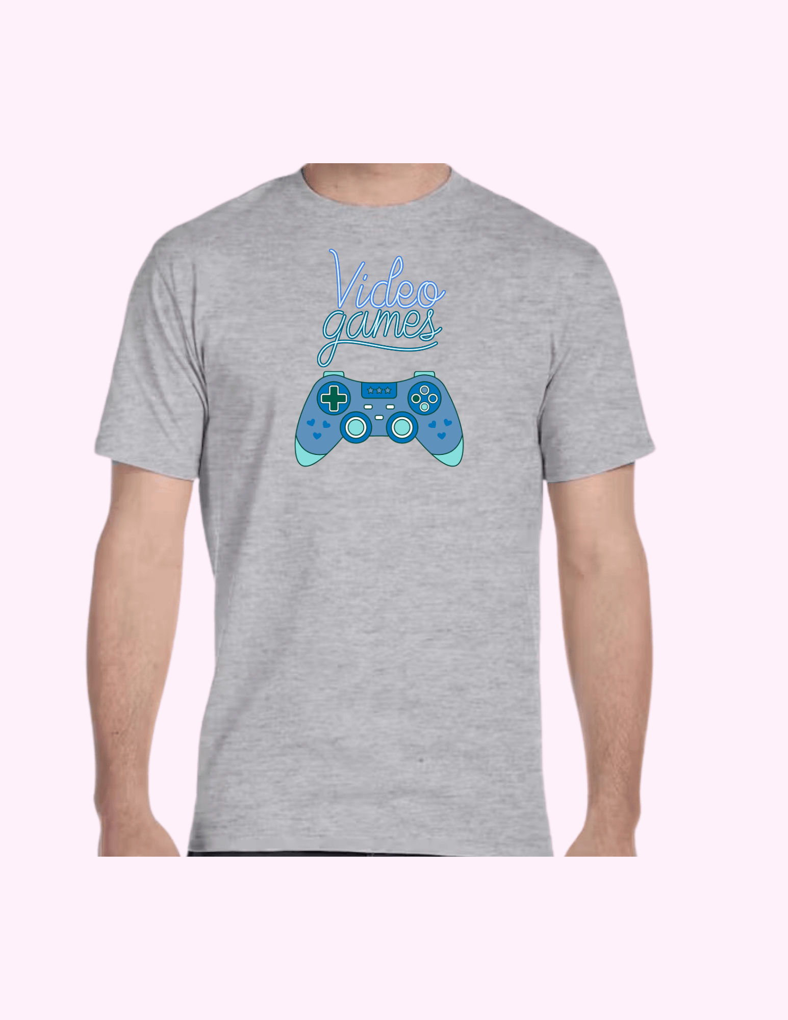 Video Game (Blue) - Adult T-Shirt featuring unique artwork, perfect for personal style and expression.