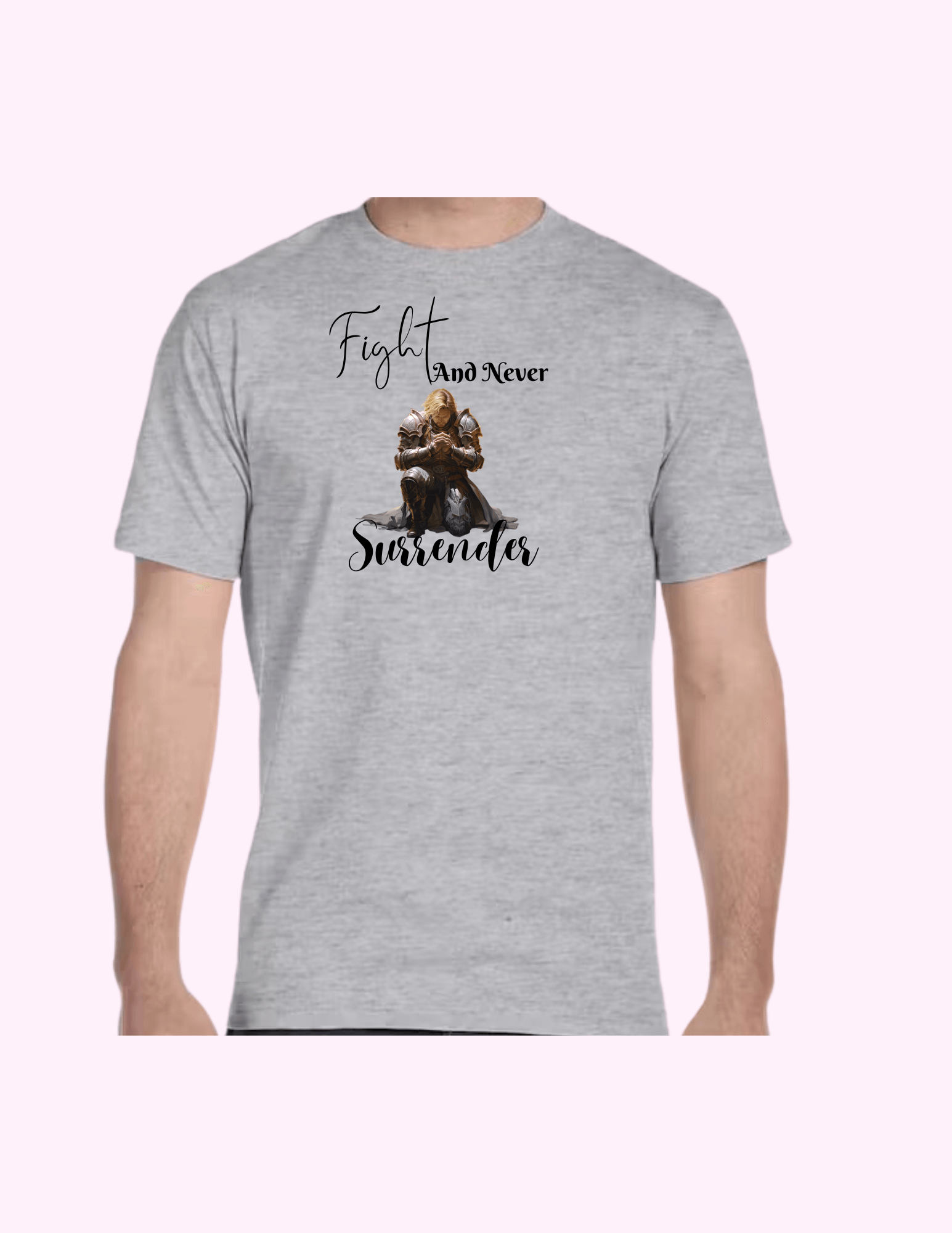 Fight And Never Surrender (Man) - Adult T-Shirt featuring unique artwork, perfect for personal style and expression.