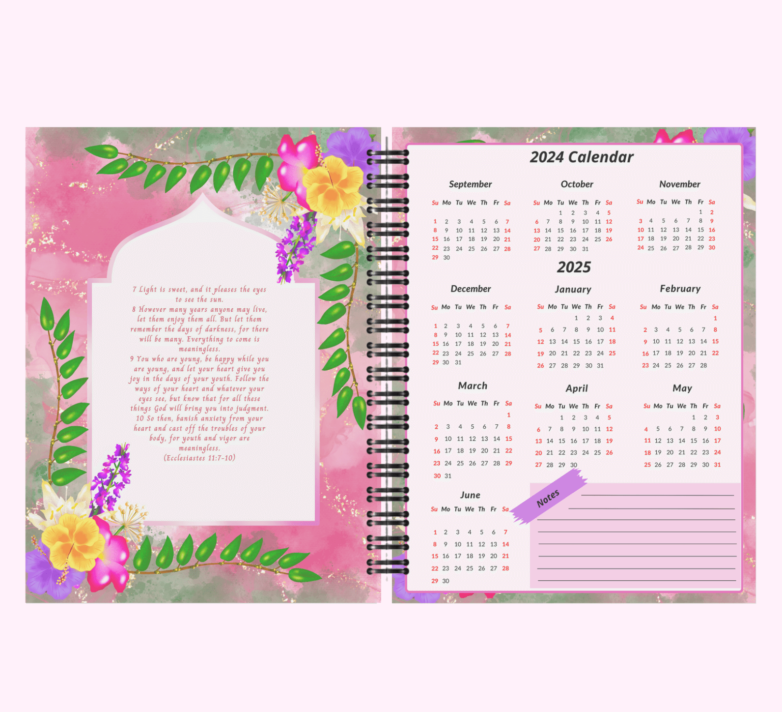 Hot Pink - Journal (Notebook) With Bible Text featuring unique artwork, perfect for personal style and expression.