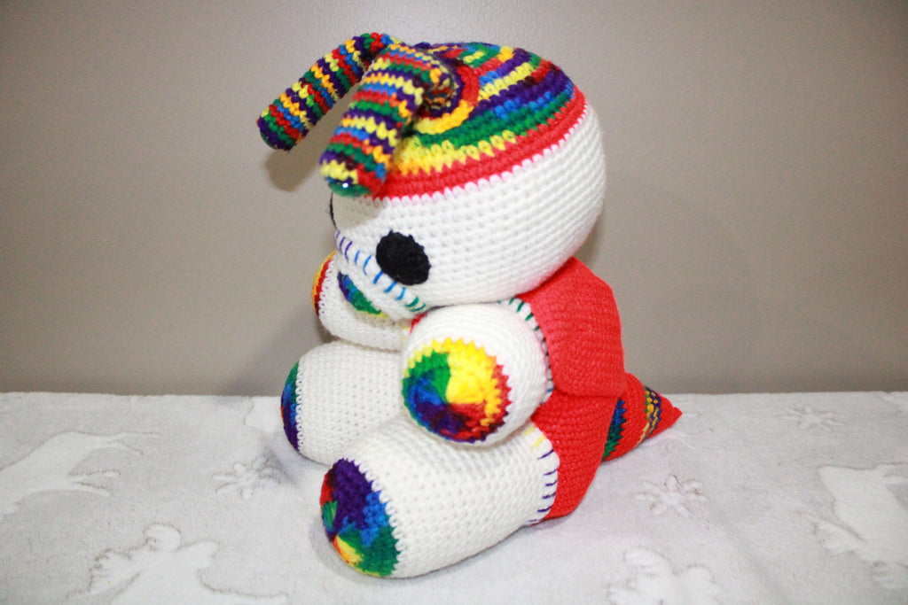 White Rainbow Bee crafted with handmade techniques for a truly unique style.
