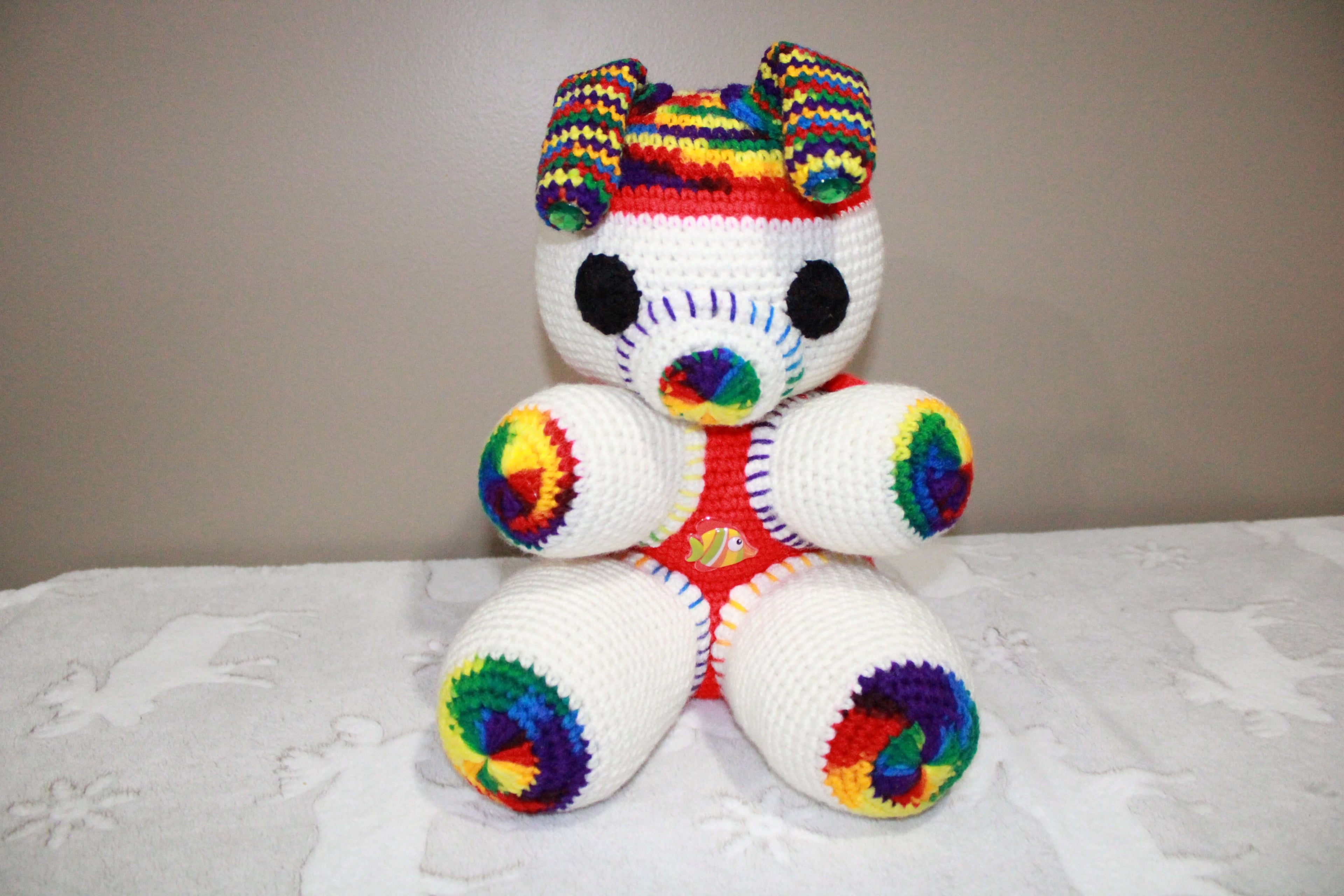 White Rainbow Bee crafted with handmade techniques for a truly unique style.