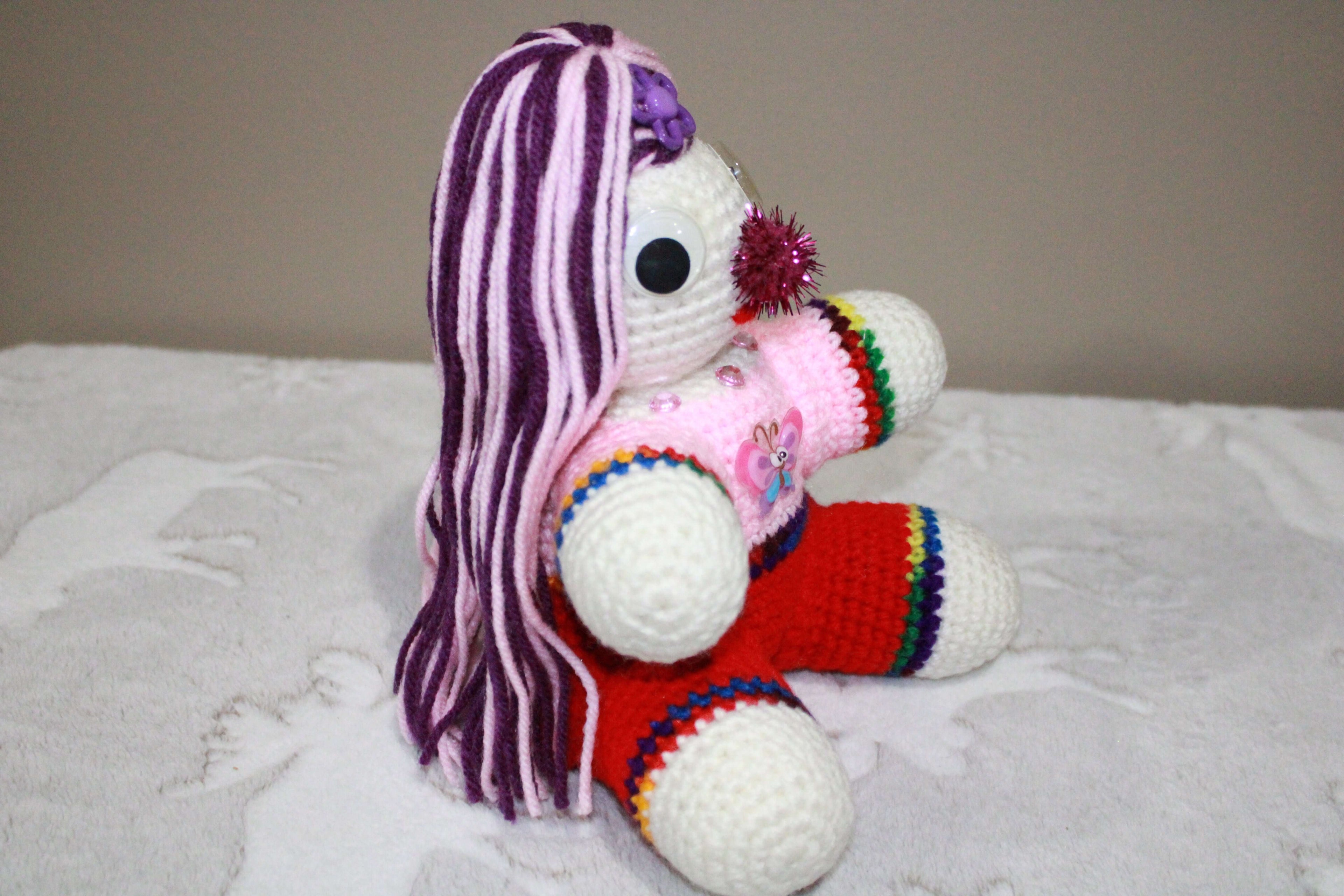 Butterfly White/ Purple Girl crafted with handmade techniques for a truly unique style.