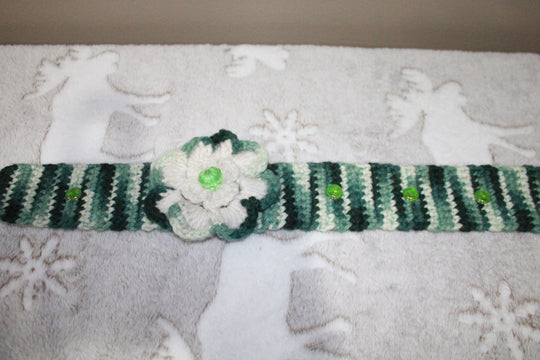 Green And White Headband Crochet Collection