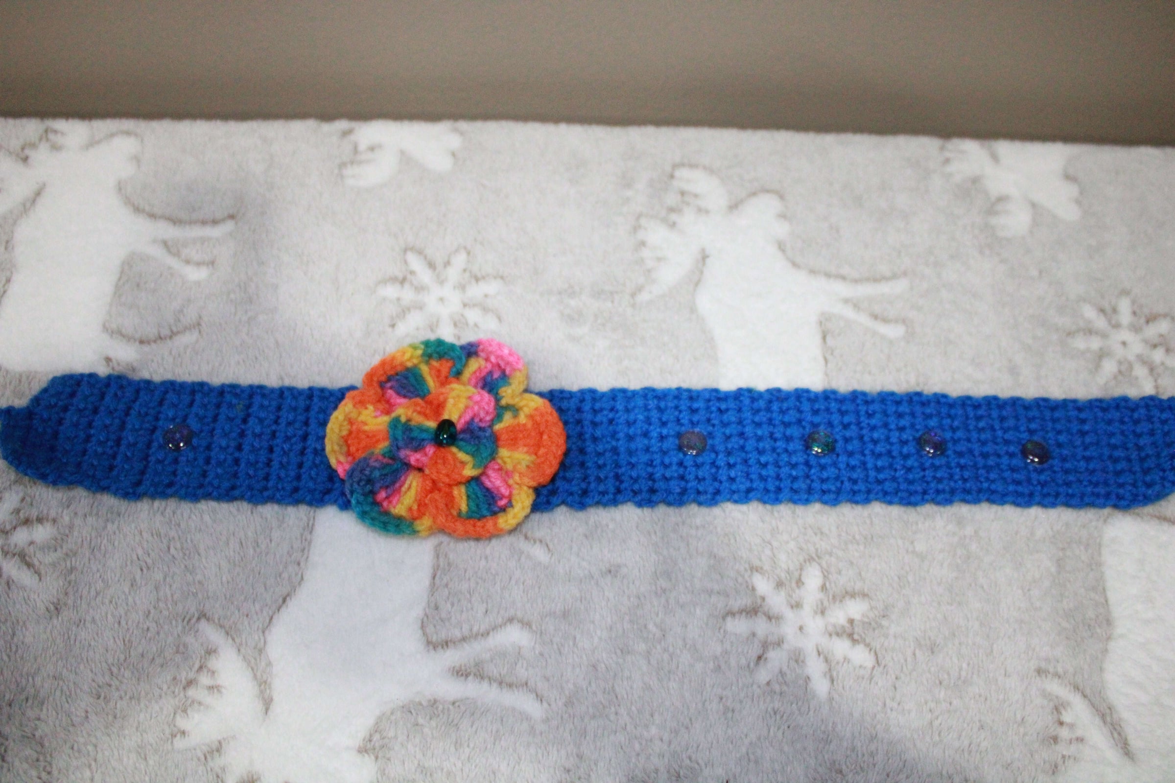 Blue And Multicolor Flower Headband Crochet Collection crafted with handmade techniques for a truly unique style.